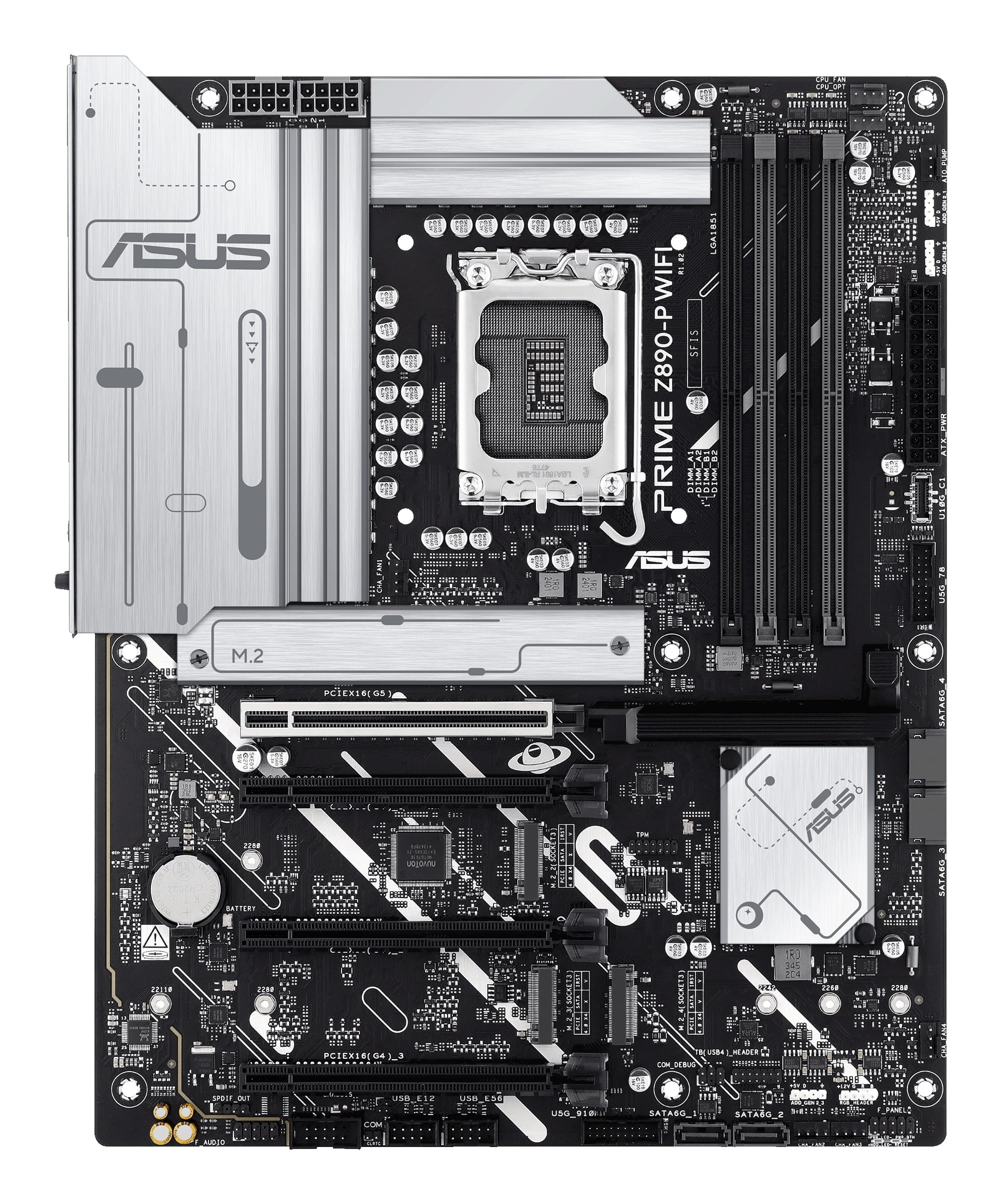 ASUS PRIME Z890-P WIFI - Motherboard - ATX - LGA1851 Sockel - Z890 Chipsatz - USB4, USB 3.2 Gen 2, USB 3.2 Gen 1, USB-C 3.2 Gen 1 - Wi-Fi 7, Bluetooth, 2.5 Gigabit LAN - Onboard-Grafik (CPU erforderlich)