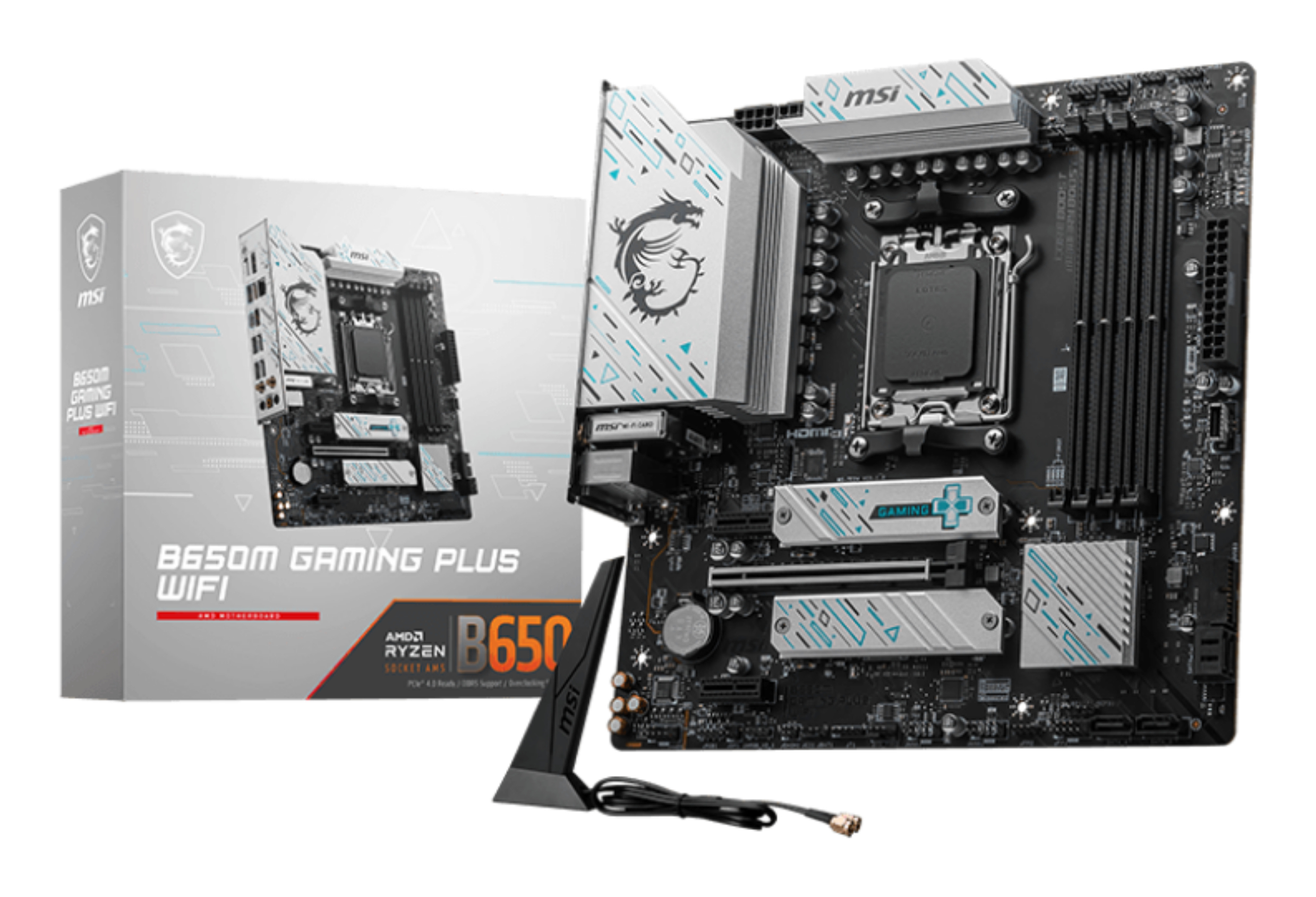 MSI B650M GAMING PLUS WIFI - Motherboard - micro ATX - Socket AM5 - AMD B650 Chipsatz - USB 3.2 Gen 1, USB-C 3.2 Gen2, USB 3.2 Gen 2 - 2.5 Gigabit LAN, Wi-Fi 6E, Bluetooth - Onboard-Grafik (CPU erforderlich)