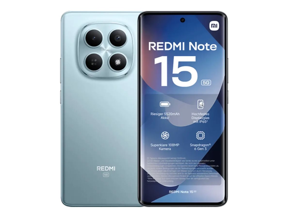 Xiaomi Redmi Note 15 - 5G Smartphone - Dual-SIM - RAM 8 GB / Interner Speicher 256 GB - microSD slot - OLED-Display - 6.77" - 2392 x 1080 Pixel (120 Hz)