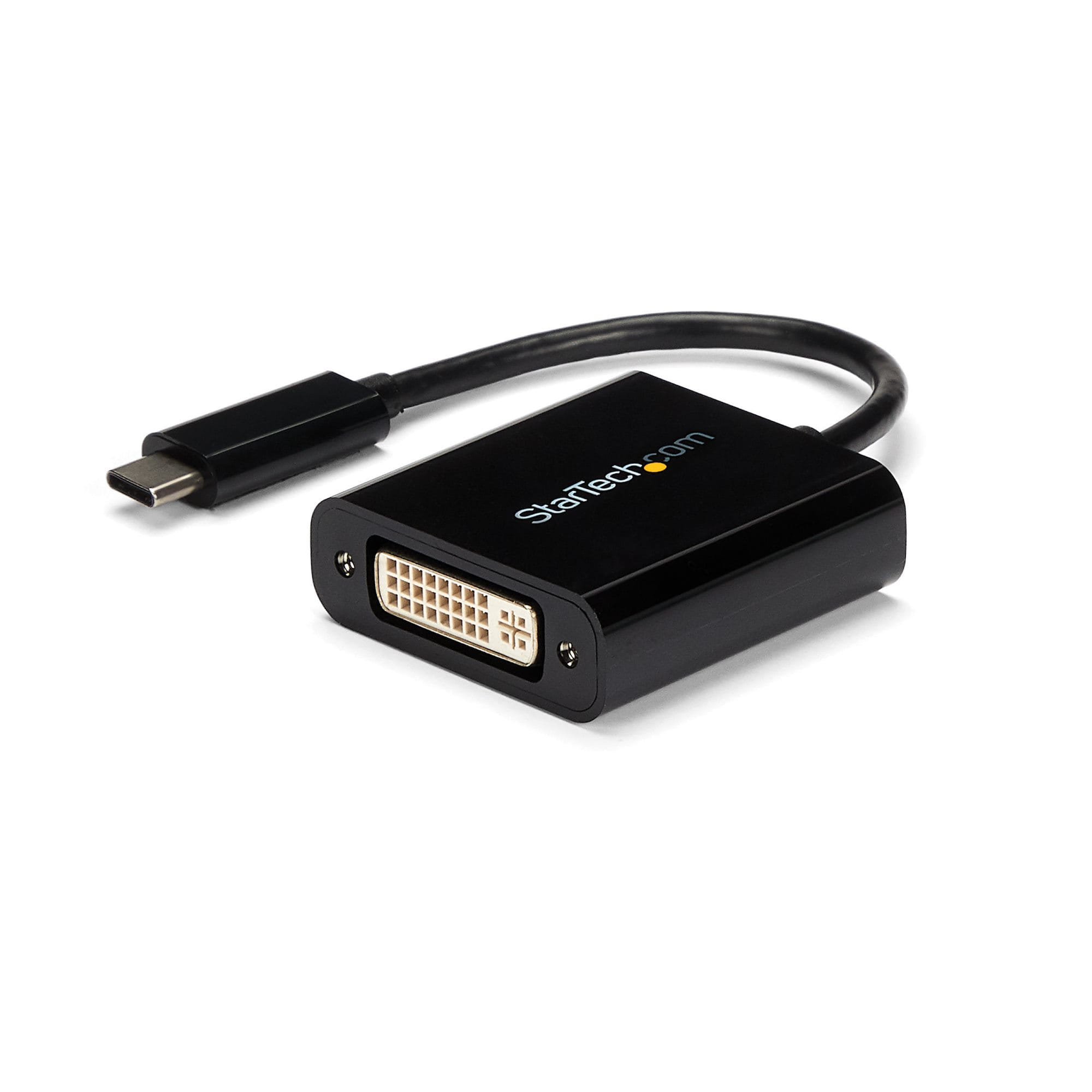 StarTech.com USB C to DVI Adapter - Black - 1920x1200 - USB Type C Video Converter for Your DVI D Display / Monitor / Projector (CDP2DVI)