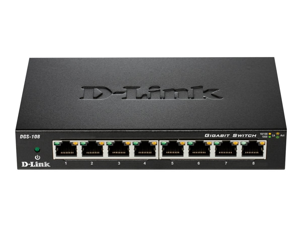 D-Link DGS 108 - Switch - 8 x 10/100/1000 - Desktop