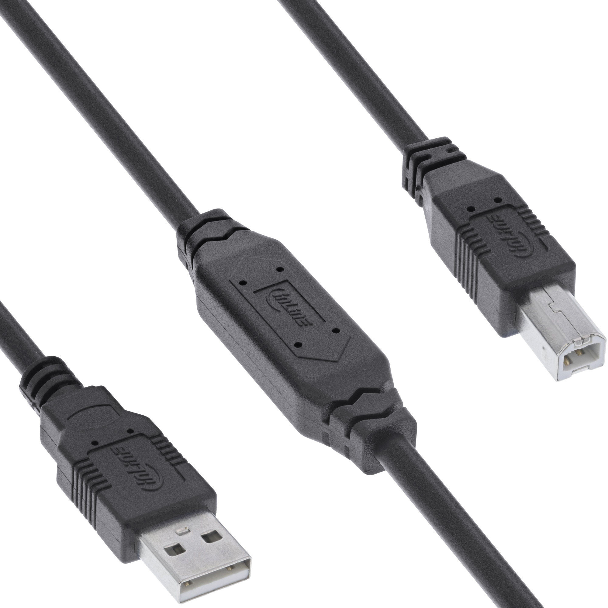InLine USB 2.0 Aktiv-Kabel - USB-A Stecker zu USB-B Stecker - 10m