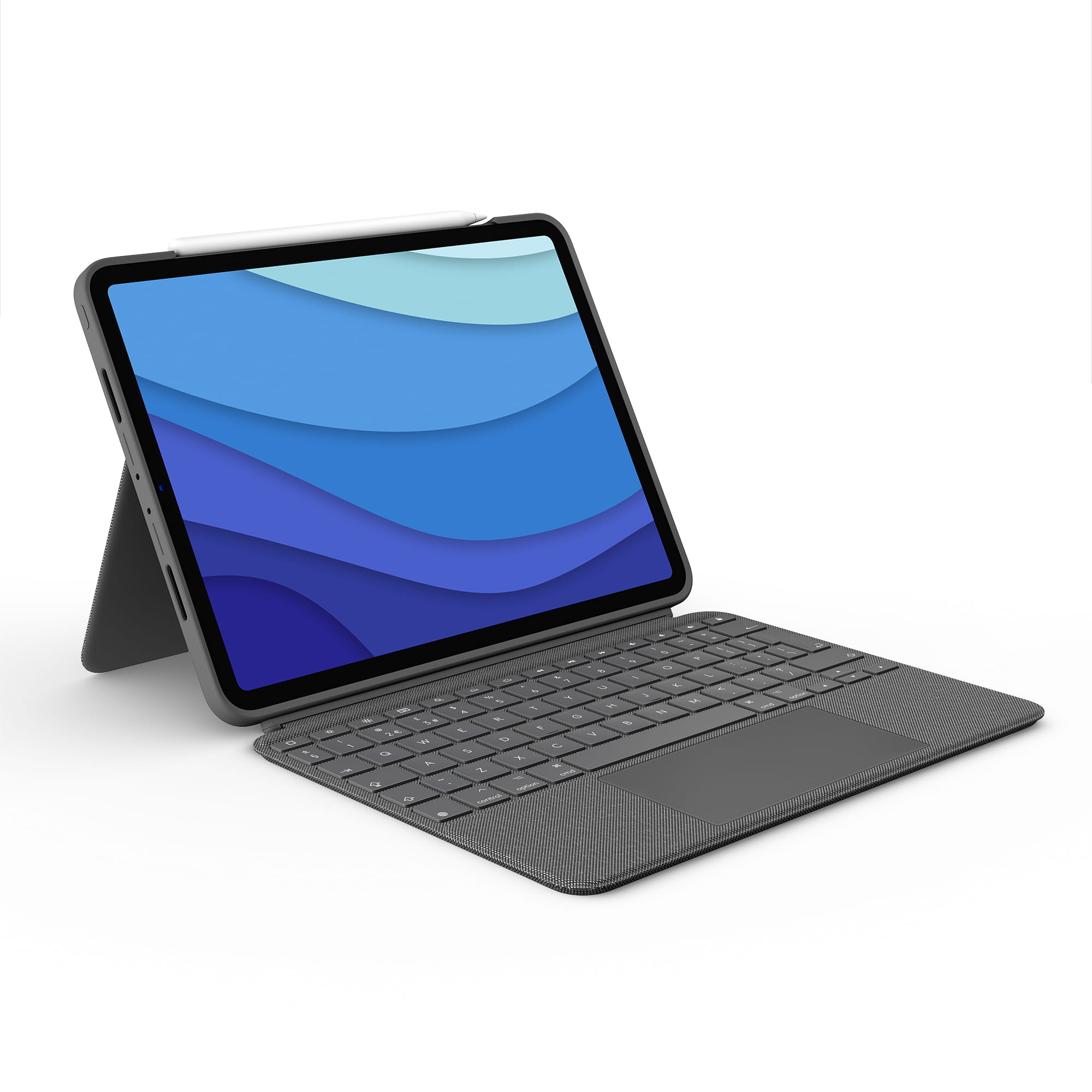 Logitech Combo Touch - Tastatur und Foliohülle - mit Trackpad - hintergrundbeleuchtet - Apple Smart connector - AZERTY - Französisch - Oxford Gray - für Apple 11-inch iPad Pro (1. Generation, 2. Generation, 3. Generation)