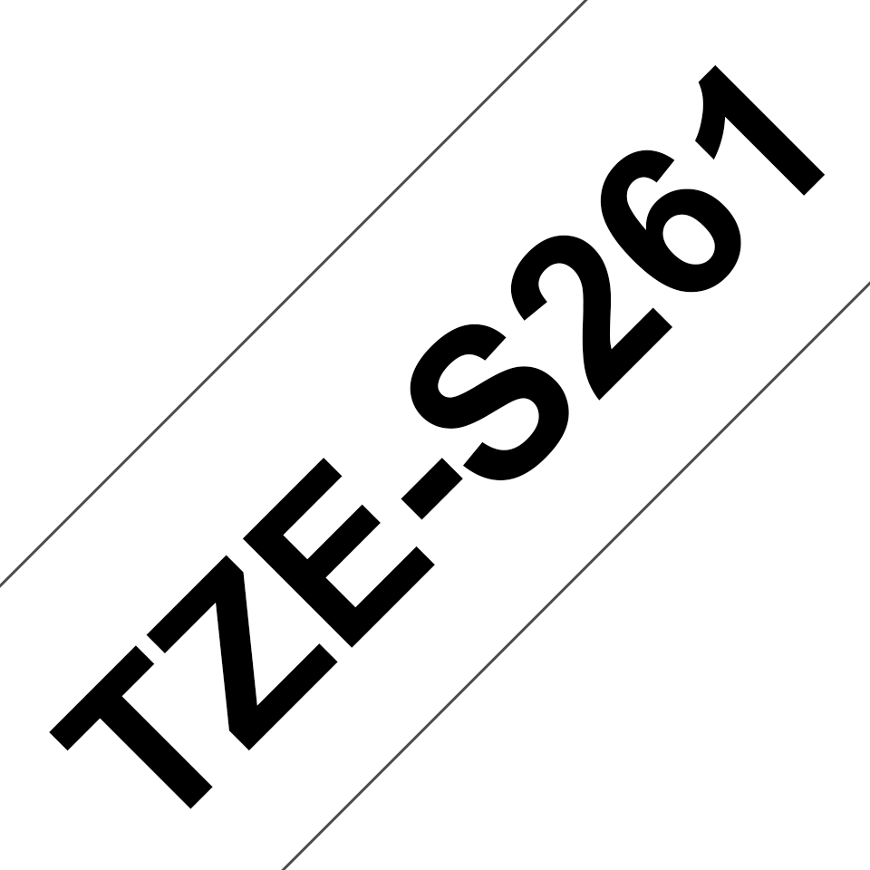 Brother TZe-S261 - Extra starker Klebstoff - Schwarz auf Weiß - Rolle (3,6 cm x 8 m)