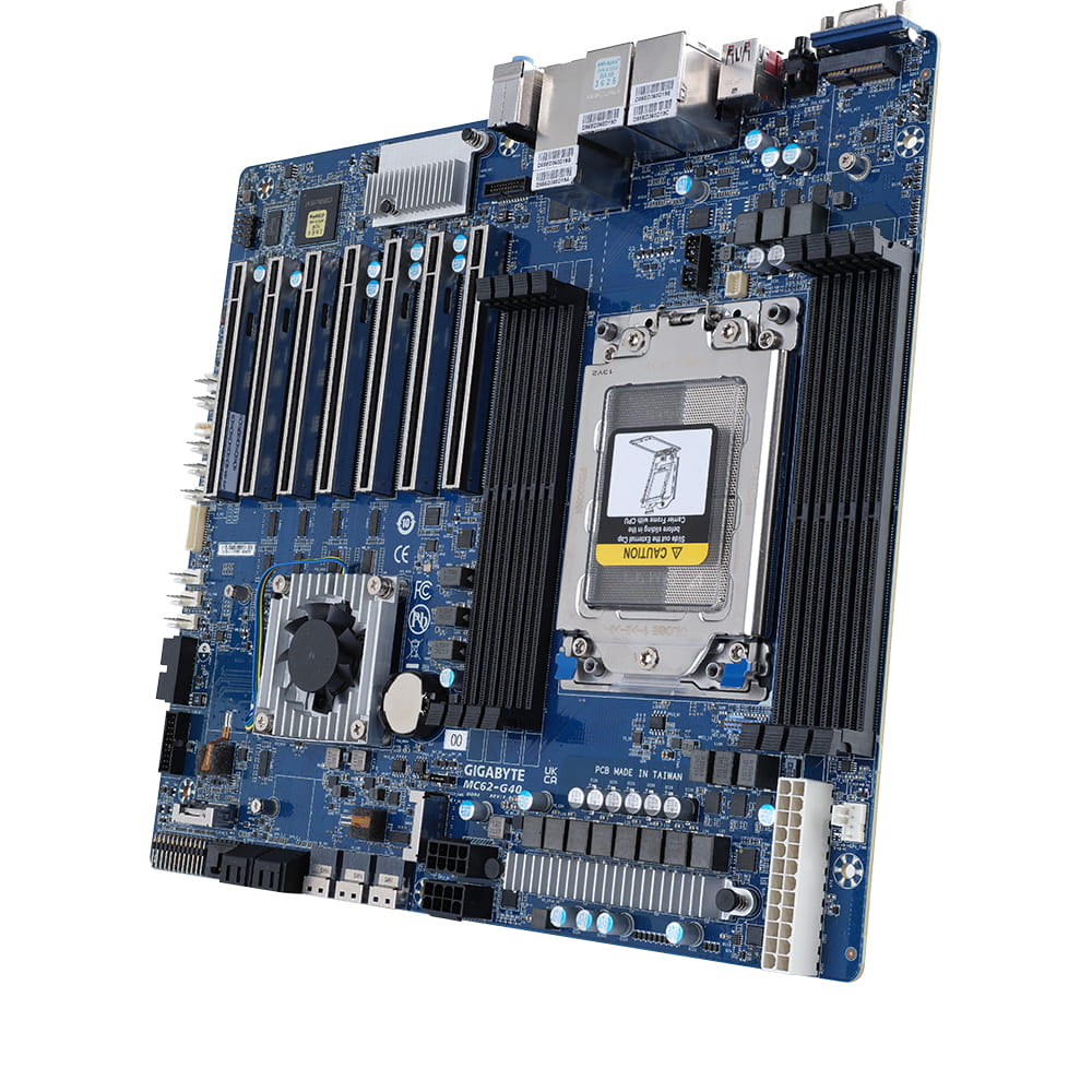 Gigabyte MC62-G40 - 1.0 - Motherboard - SSI CEB - Socket sWRX8 - AMD WRX80 Chipsatz - USB-C Gen2, USB 3.2 Gen 2, USB 3.0 - 2 x 10 Gigabit LAN, Gigabit LAN - Onboard-Grafik - HD Audio (8-Kanal)