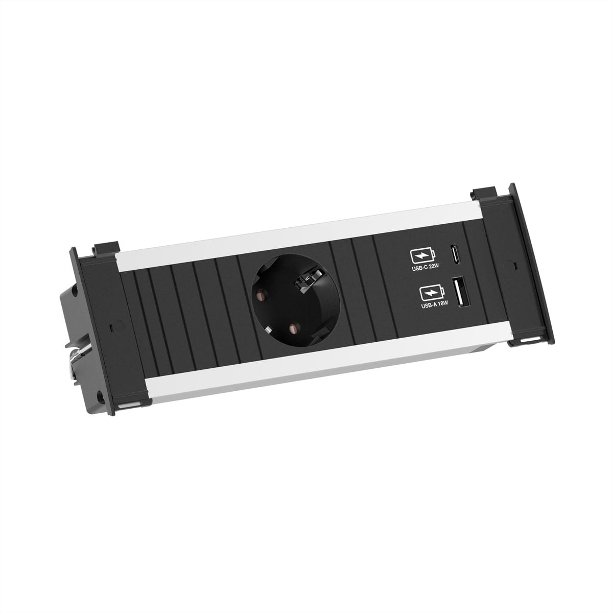 Bachmann KAPSA - Steckdosenleiste - Eingabe, Eingang Typ F - Ausgangsanschlüsse: 3 (Typ F, 24 pin USB-C, USB)