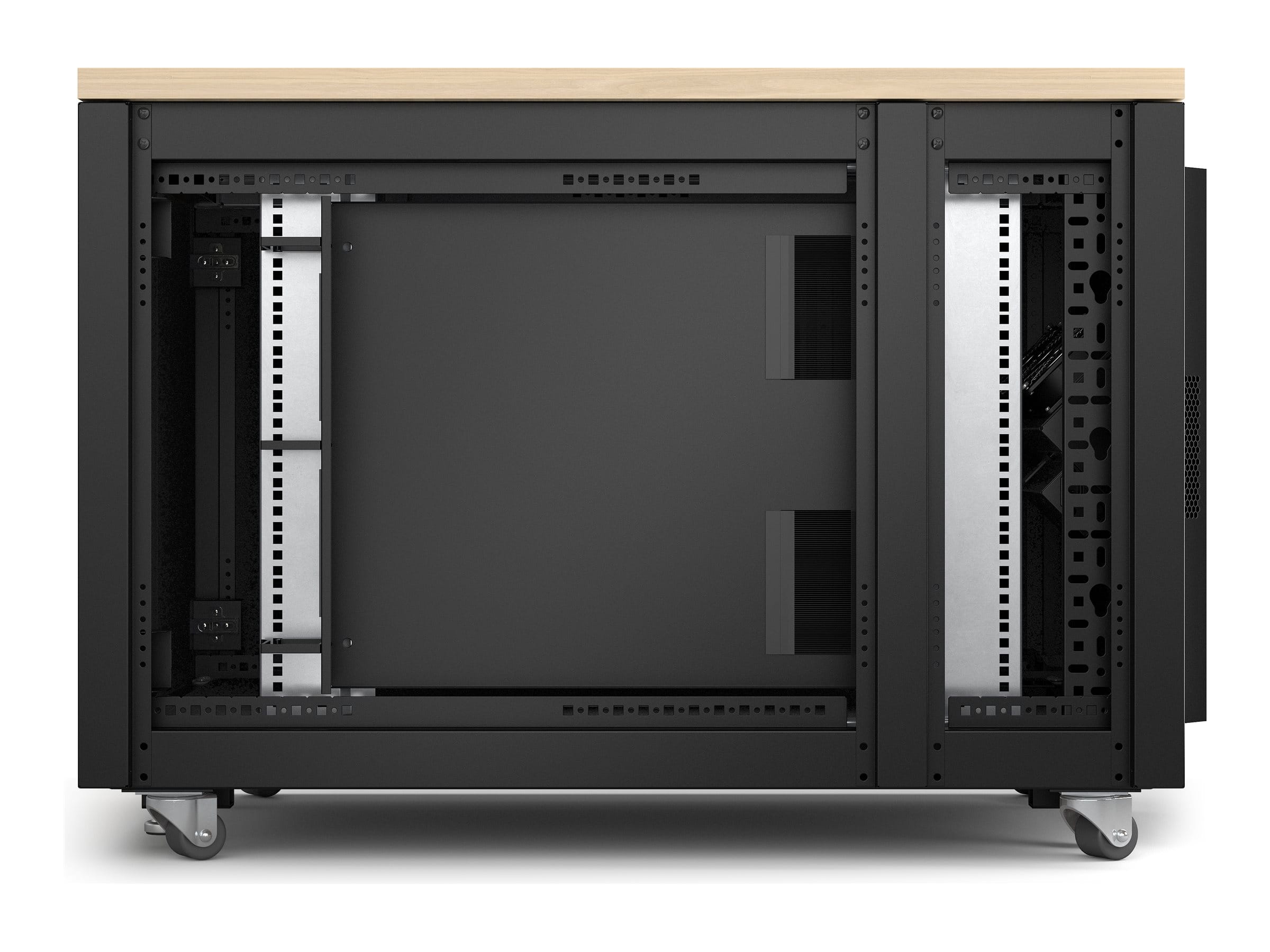 APC NetShelter - Schrank (vertikal) - schallisoliert - AC 100-230 V - Ahorn - 12U - 48.3 cm (19")
