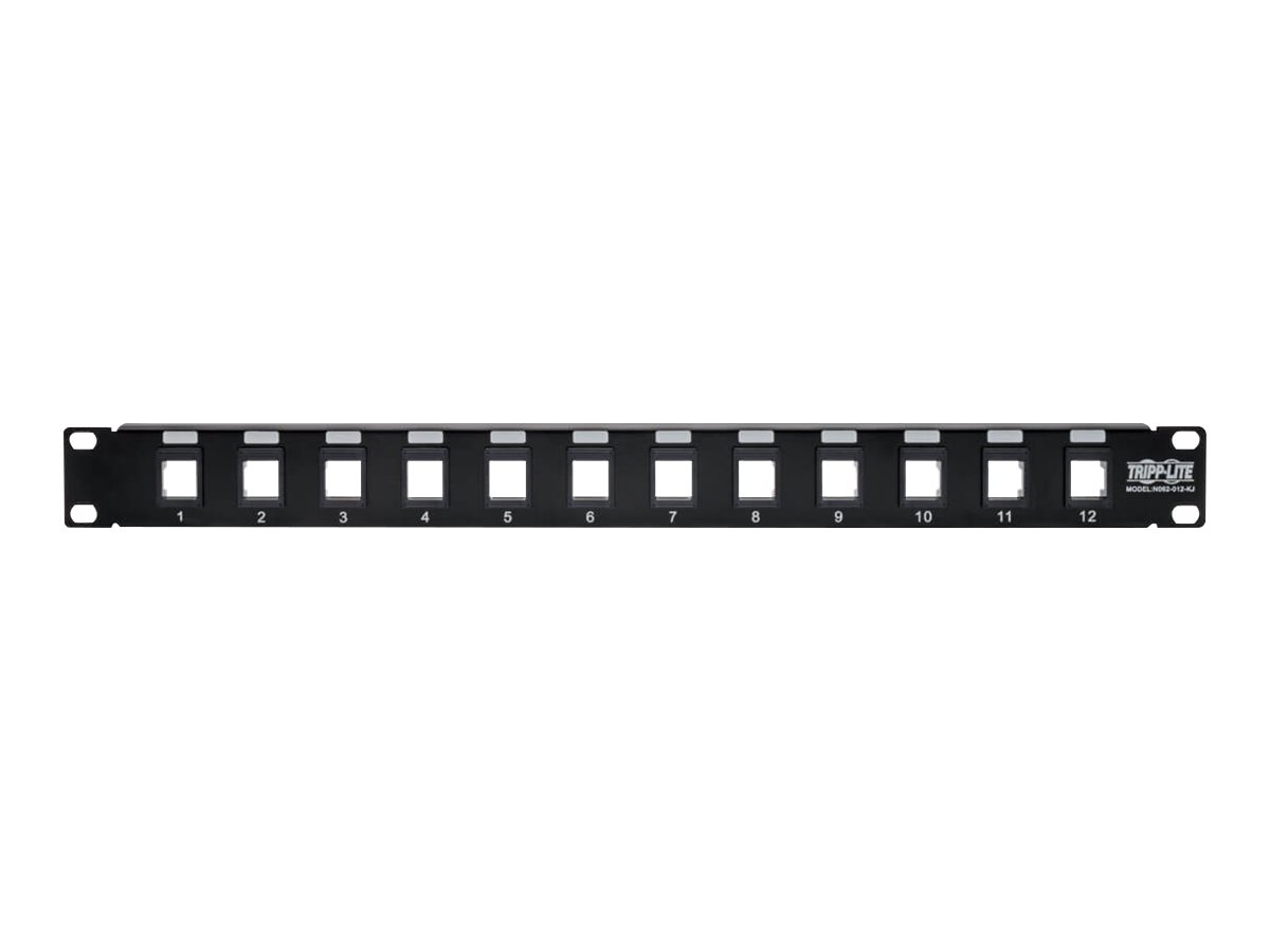 Tripp Eaton Tripp Lite Series 12-Port 1U Rack-Mount Unshielded Blank Keystone/Multimedia Patch Panel, RJ45 Ethernet, USB, HDMI, Cat5e/6 - Patch Panel - Schwarz - 1U - 48.3 cm (19")