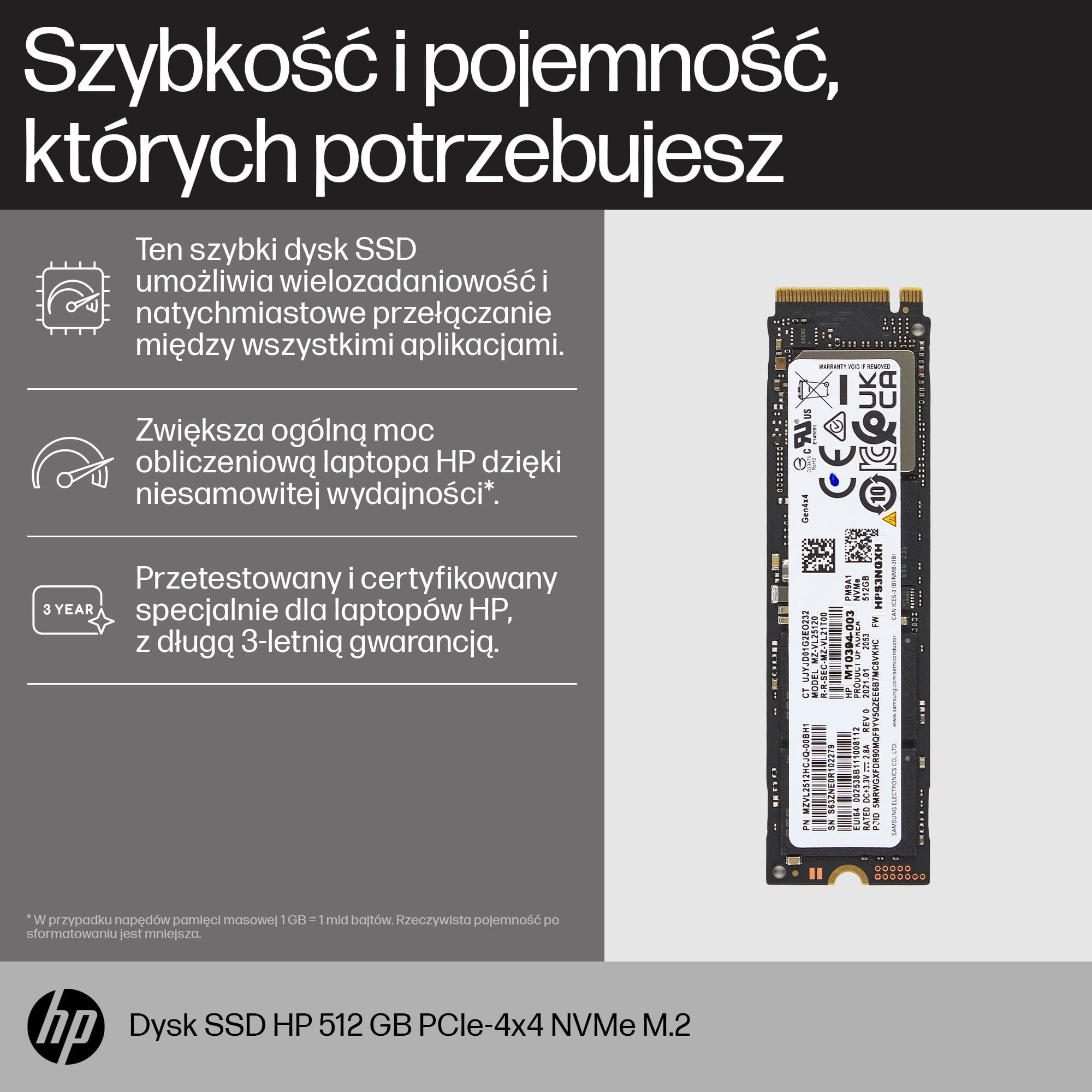 HP  SSD - 512 GB - intern - M.2 - PCIe 4.0 x4 (NVMe)