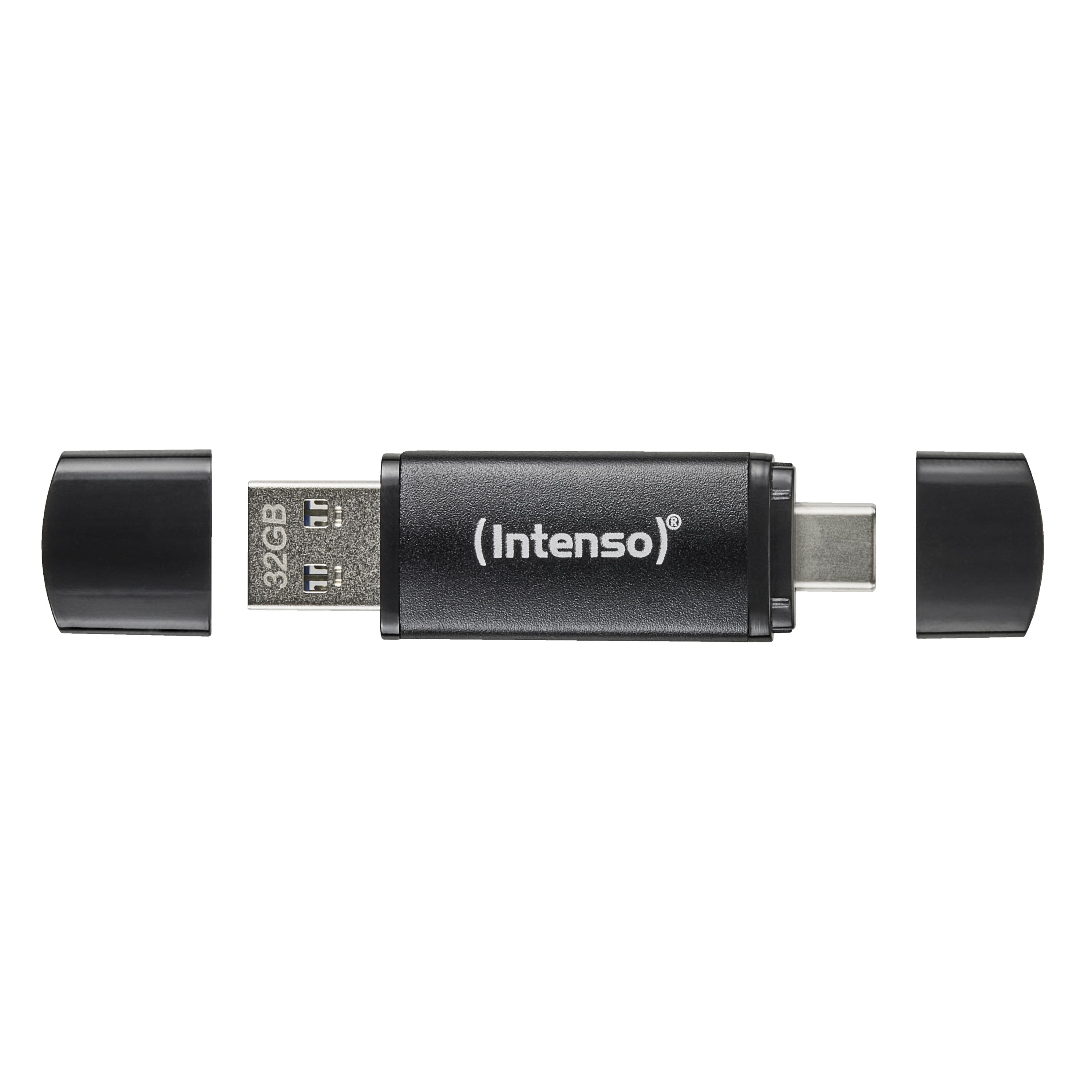 Intenso 3544492, 256 GB, USB Type-A / USB Type-C, 3.2 Gen 1 (3.1 Gen 1), 70 MB/s, Kappe, Schwarz