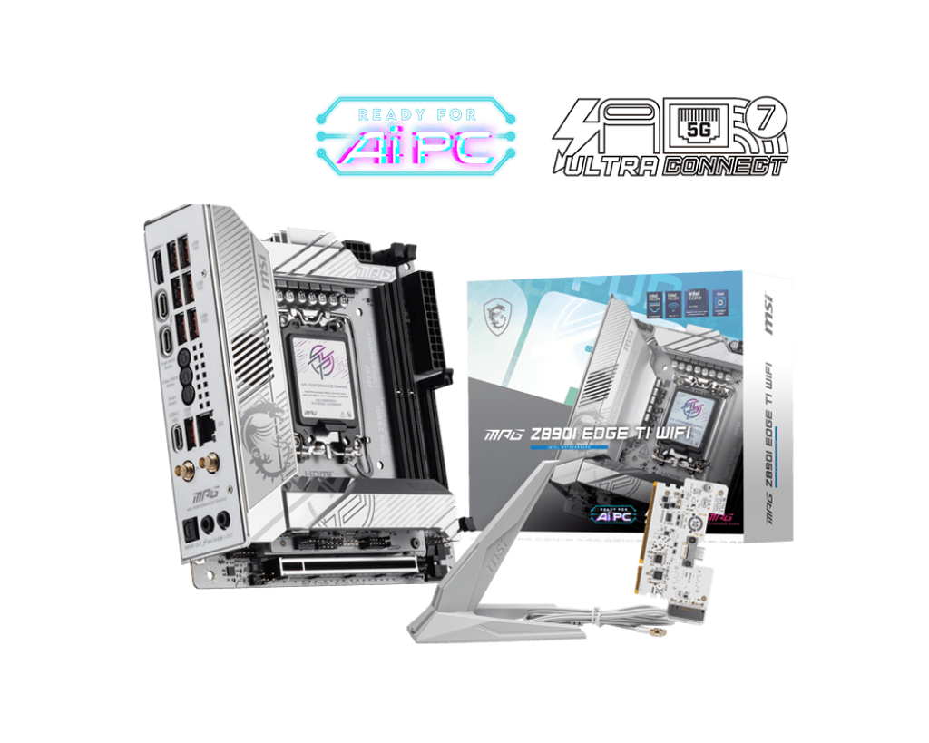 MSI MPG Z890I EDGE TI WIFI - Motherboard - Mini-ITX - LGA1851-Sockel - Z890 Chipsatz - USB4, USB 3.2 Gen 1, USB 3.2 Gen 2, USB-C 3.2 Gen 2x2, USB-C 3.2 Gen2 - 5 Gigabit Ethernet, Wi-Fi 7, Bluetooth - Onboard-Grafik (CPU erforderlich)