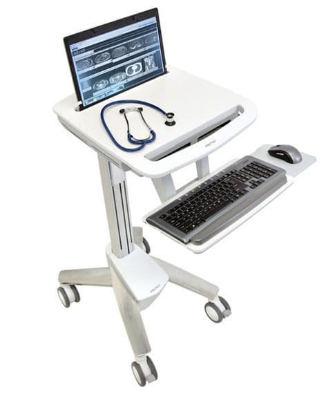 Ergotron sv40 - Wagen - Konstante Krafttechnologie - für Notebook / PC-Ausrüstung - leicht - verriegelbar - medizinisch - Aluminium, verzinker Stahl, hochwertiger Kunststoff - Grau, weiß, Polished Aluminum - Bildschirmgröße: bis zu 43,9 cm (bis zu 1