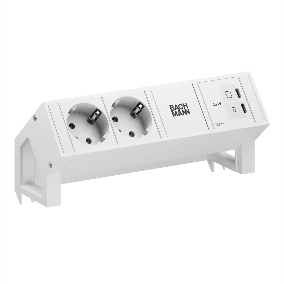 Bachmann DESK2 PURE WHITE 2xCEE7/3 1xUSB C/C 45W RAL9010