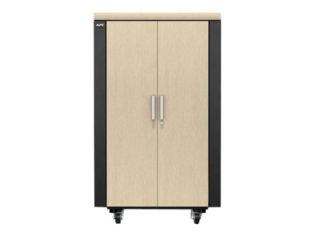 APC NetShelter CX Secure Soundproof Server Room in a Box Enclosure - Shock Packaging - Schrank Netzwerkschrank - mit Stromverteilungseinheit - Grau, Oak - 24U - 48.3 cm (19")