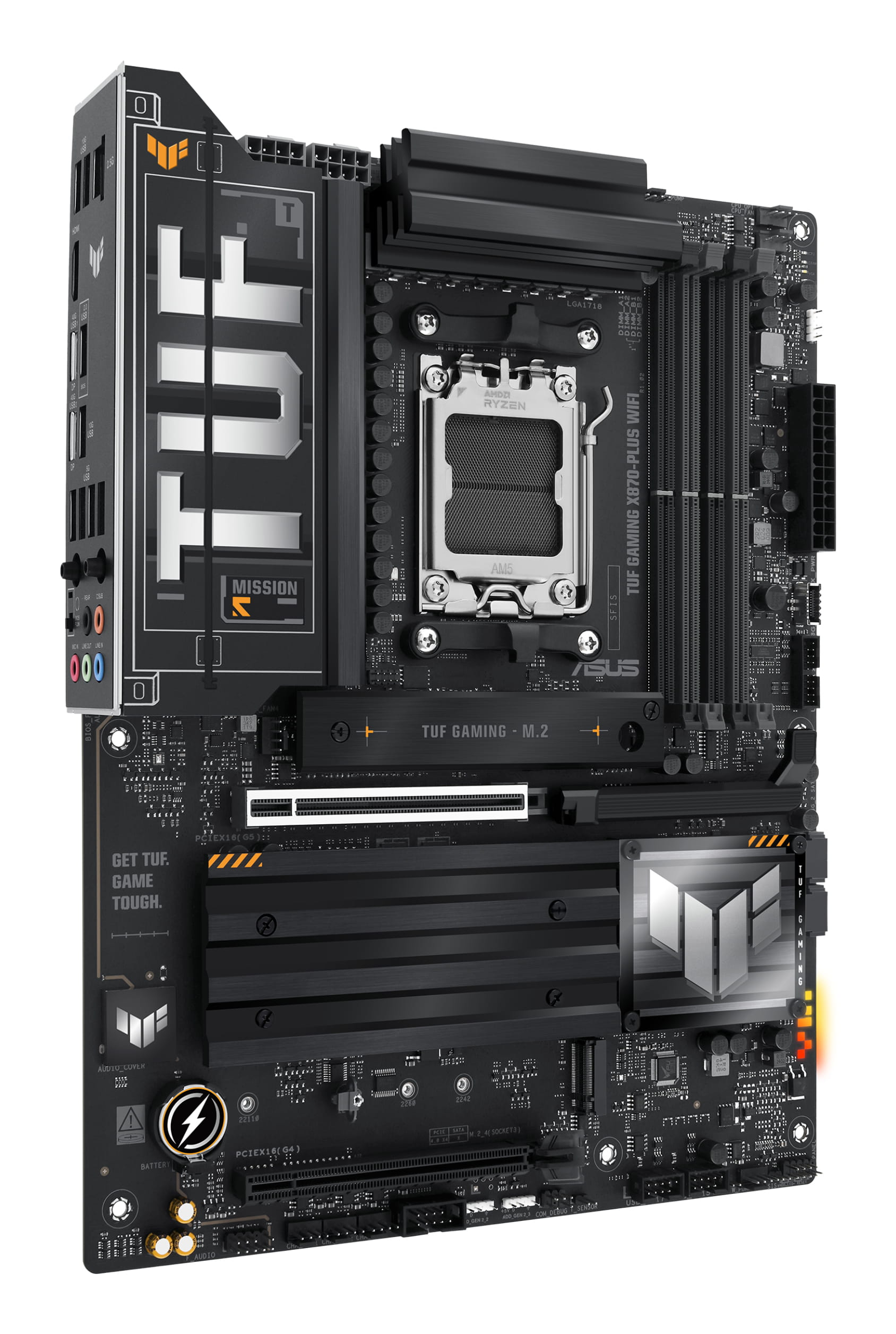 ASUS TUF GAMING X870-PLUS WIFI - Motherboard - ATX - Socket AM5 - AMD X870 Chipsatz - USB4, USB-C 3.2 Gen 2x2, USB 3.2 Gen 2, USB 3.2 Gen 1 - Wi-Fi 7, 2.5 Gigabit LAN, Bluetooth - Onboard-Grafik (CPU erforderlich)