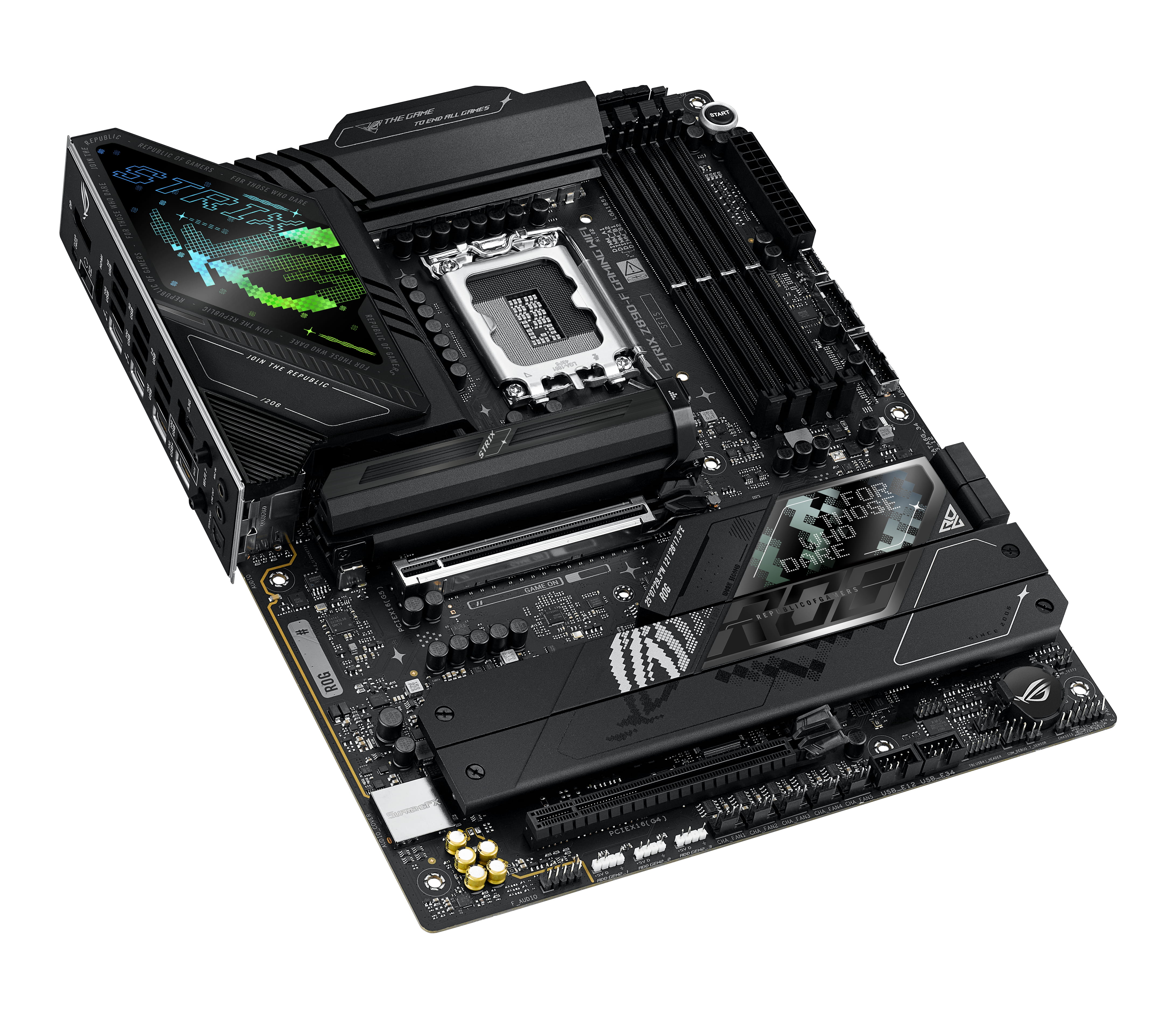 ASUS ROG STRIX Z890-F GAMING WIFI - Motherboard - ATX - LGA1851 Sockel - Z890 Chipsatz - USB-C 3.2 Gen 2x2, USB 3.2 Gen 1, USB 3.2 Gen 2, USB-C 3.2 Gen2, USB4 - 2.5 Gigabit LAN, Wi-Fi 7, Bluetooth - Onboard-Grafik (CPU erforderlich)