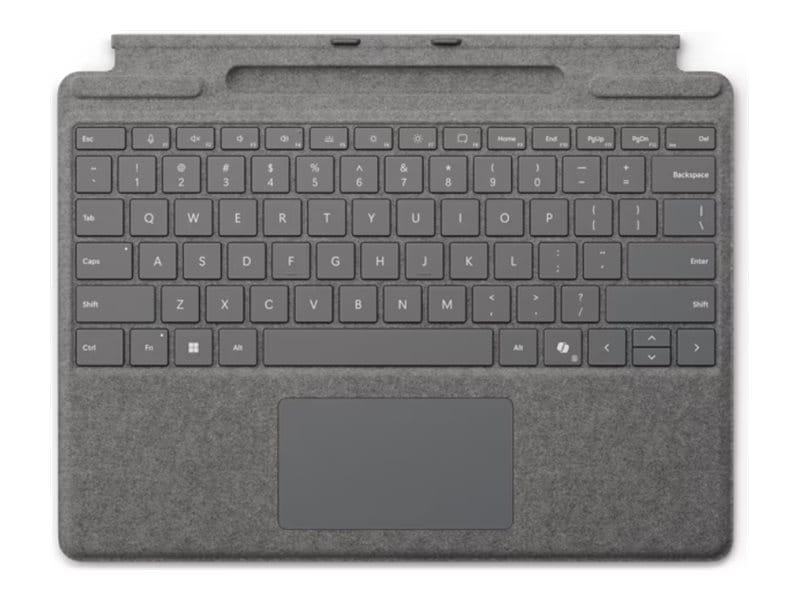Microsoft Surface Pro Keyboard - Tastatur - mit Trackpad, Beschleunigungsmesser, Surface Slim Pen 2 Ablage- und Ladeschale - QWERTZ - Deutsch/Österreichisch - Platin - für Microsoft Surface Pro 8, Pro 8 for Business, Pro 9, Pro 9 for Business, Pro 10 f