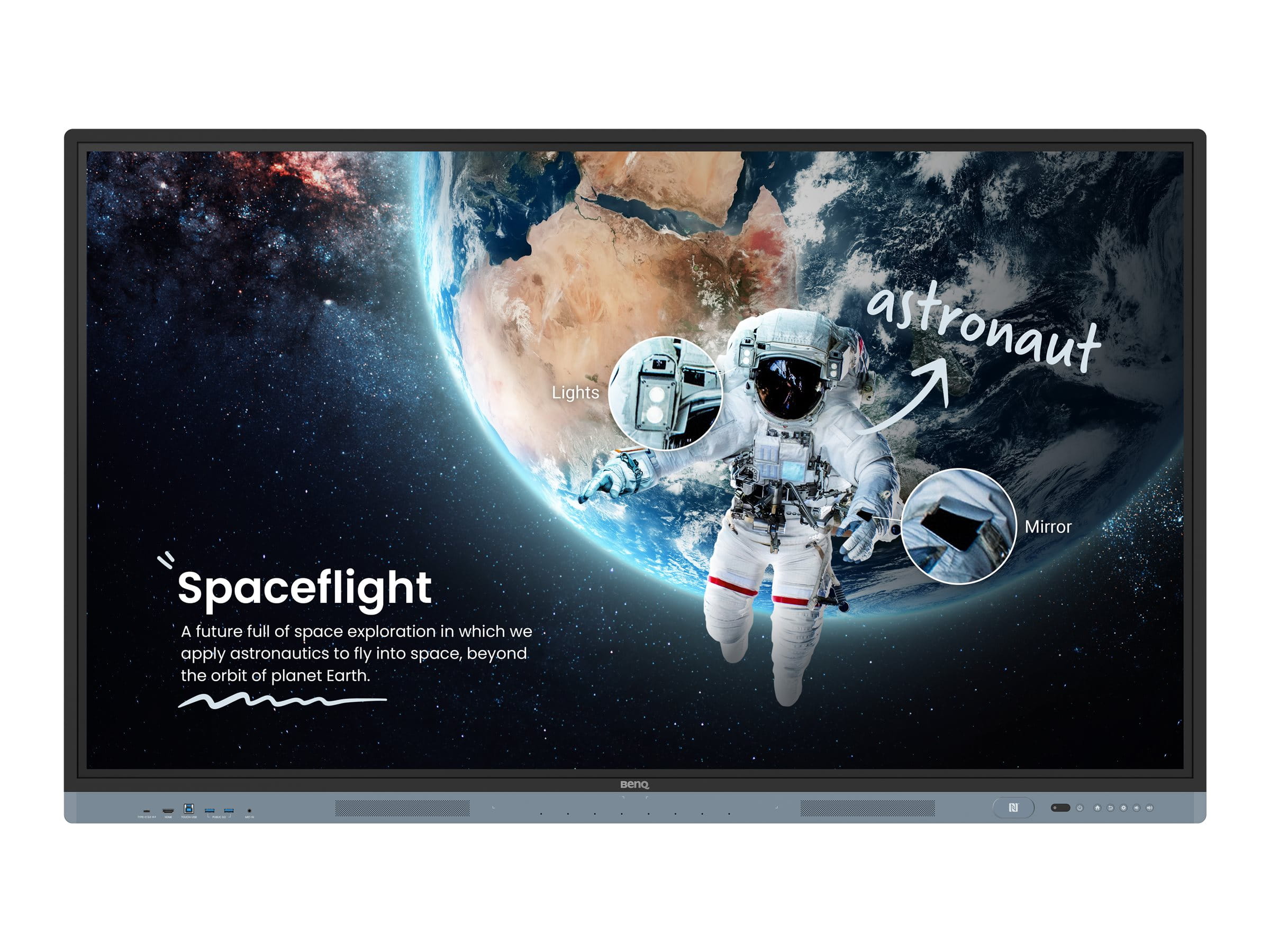 BenQ Board Master RM6504 - 165 cm (65") Diagonalklasse RM04 Series LCD-Display mit LED-Hintergrundbeleuchtung - Bildung - mit interaktives Whiteboard integriert, Touchscreen (Multitouch)