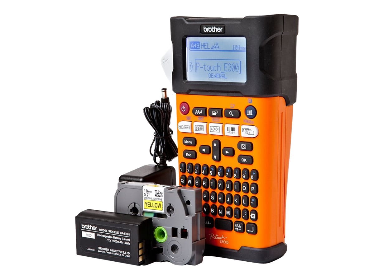 Brother P-Touch PT-E300VP - Beschriftungsgerät - s/w - Thermodirekt - Rolle (1,8 cm)