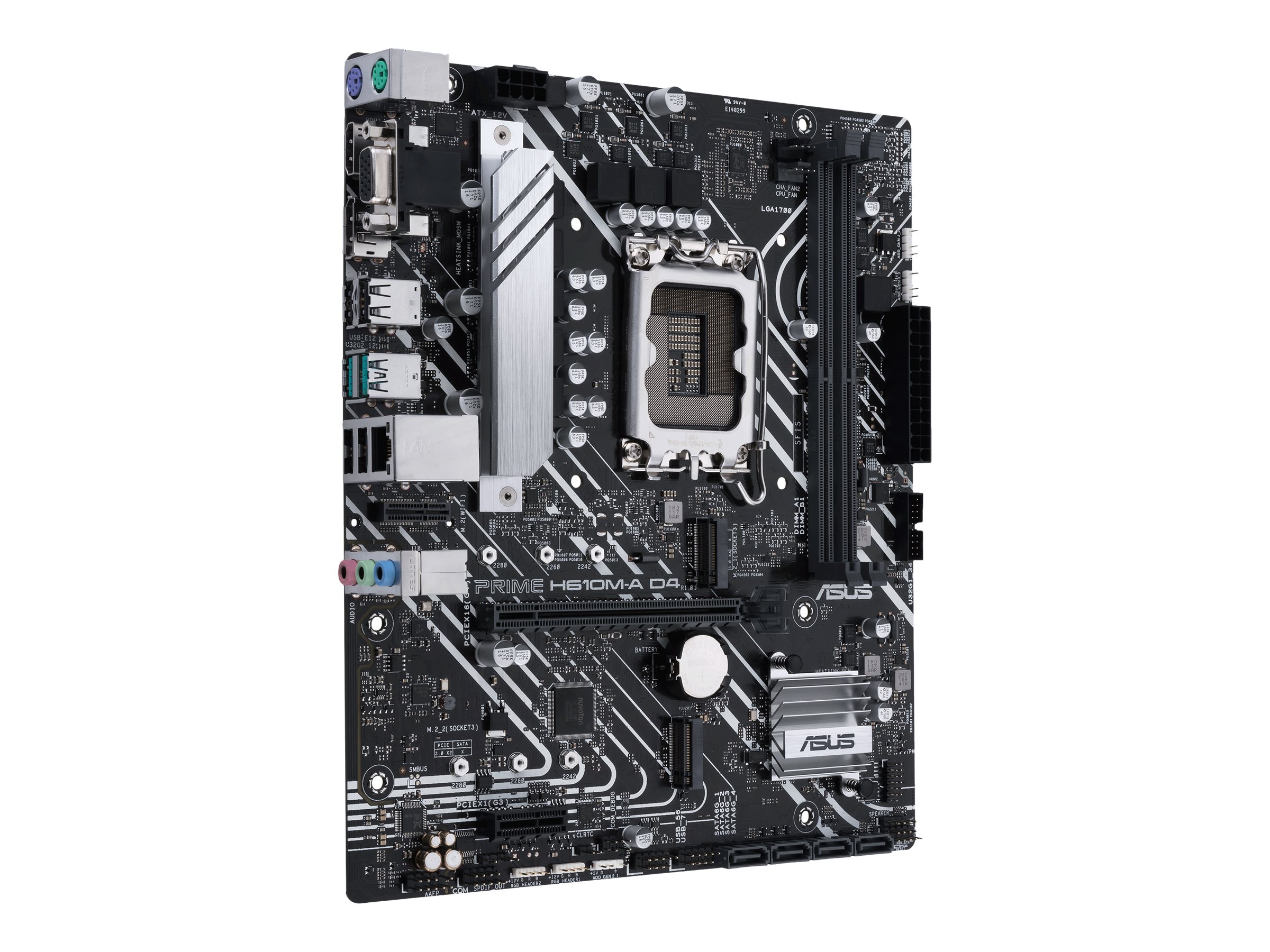 ASUS PRIME H610M-A D4-CSM - Motherboard - micro ATX - LGA1700 Sockel - H610 Chipsatz - USB 3.2 Gen 2, USB 3.2 Gen 1 - Gigabit LAN - Onboard-Grafik (CPU erforderlich)