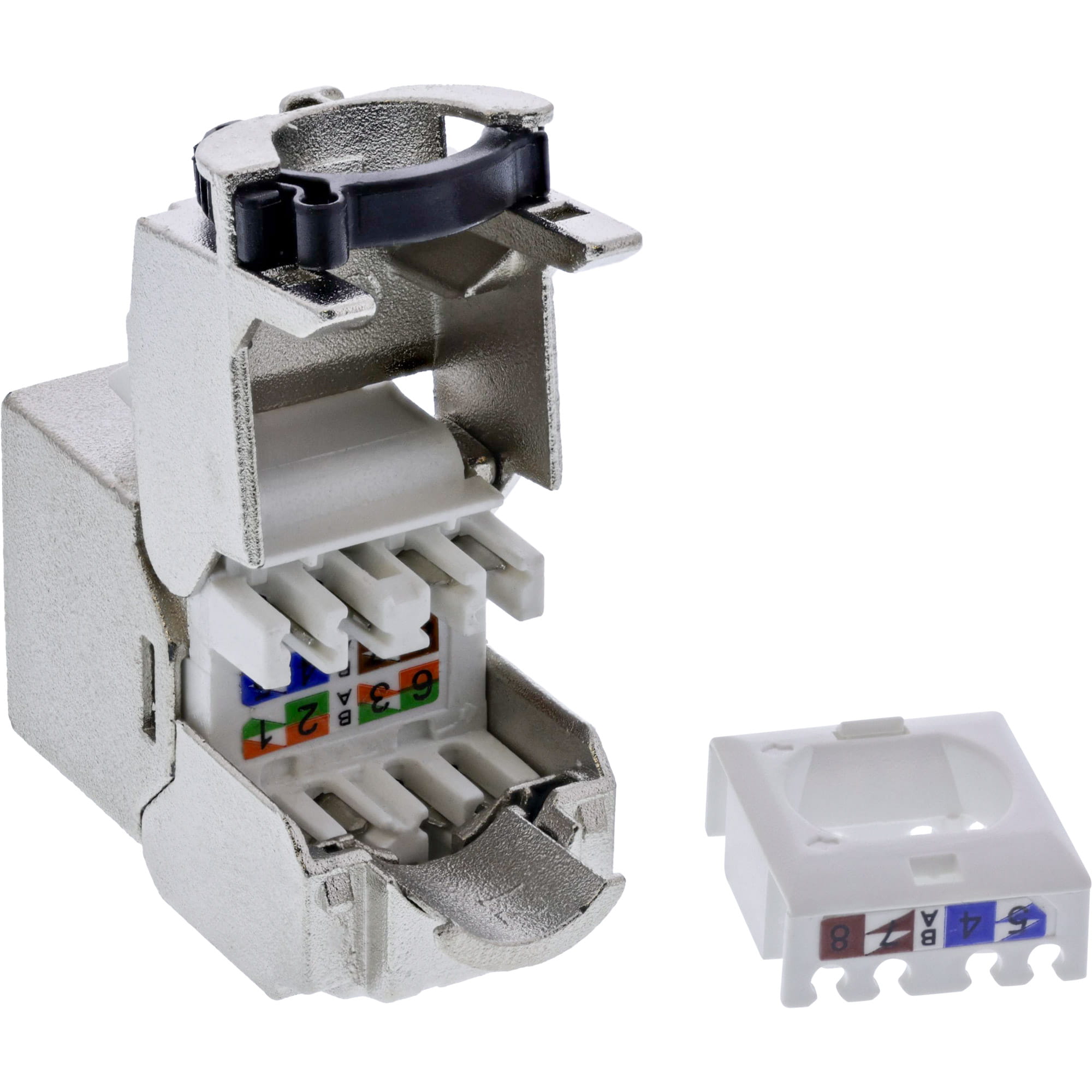InLine Keystone RJ45 Buchse Slim - SNAP-In - Cat.8.1 - integrierter Kabelbinder