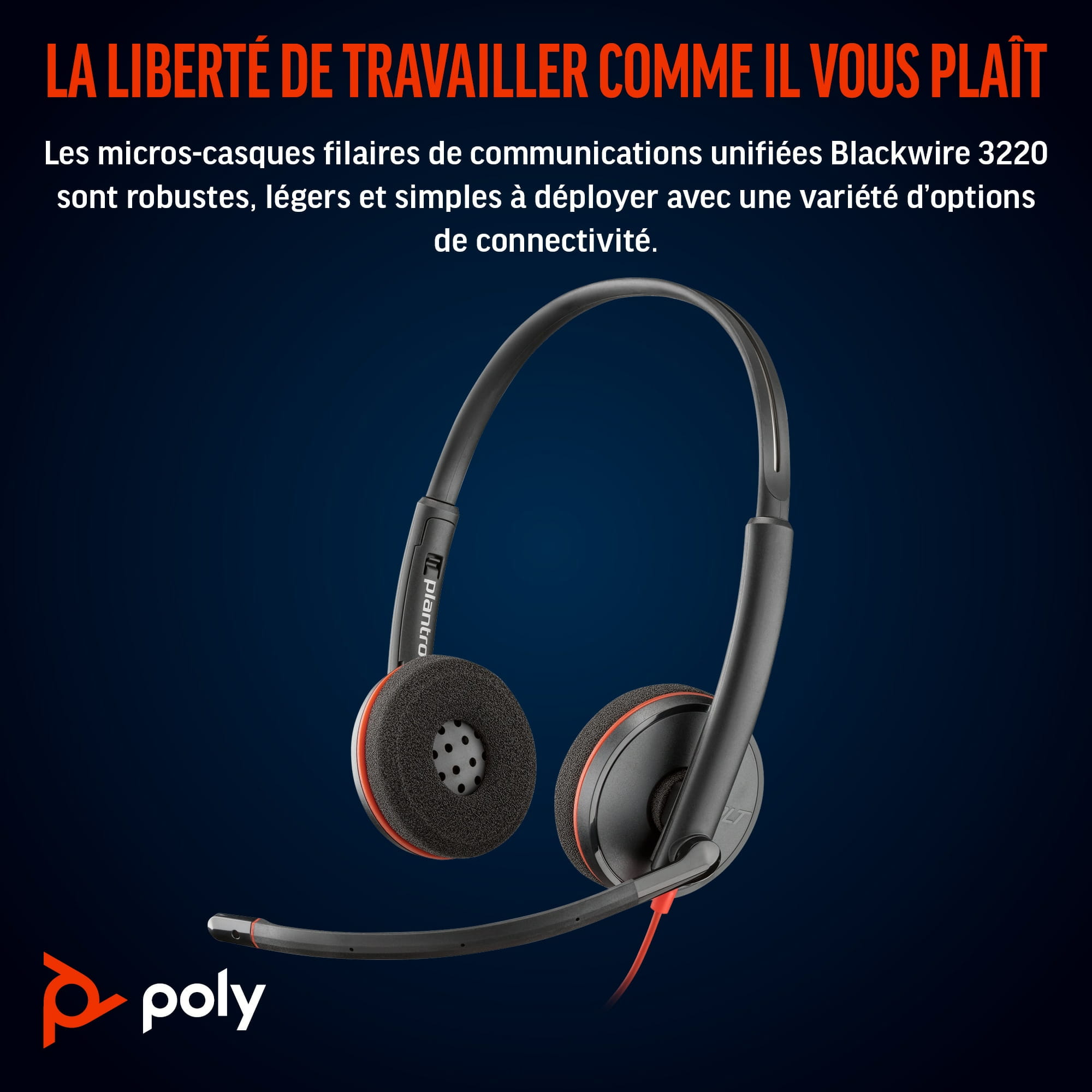 Poly Blackwire 3220 - Blackwire 3200 Series - Headset Poly Blackwire 3220 - Blackwire 3200 Series - Headset