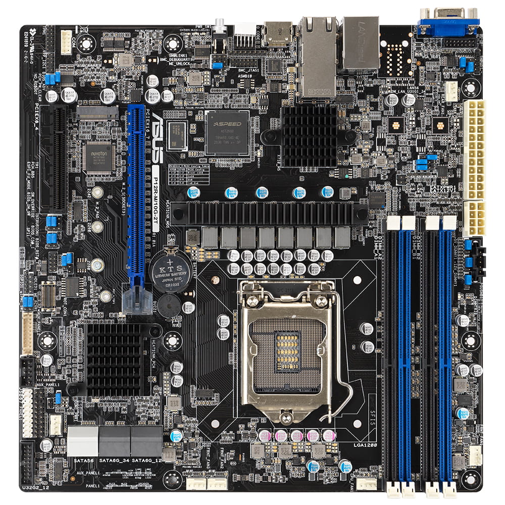 ASUS P12R-M/10G-2T - Motherboard - micro ATX