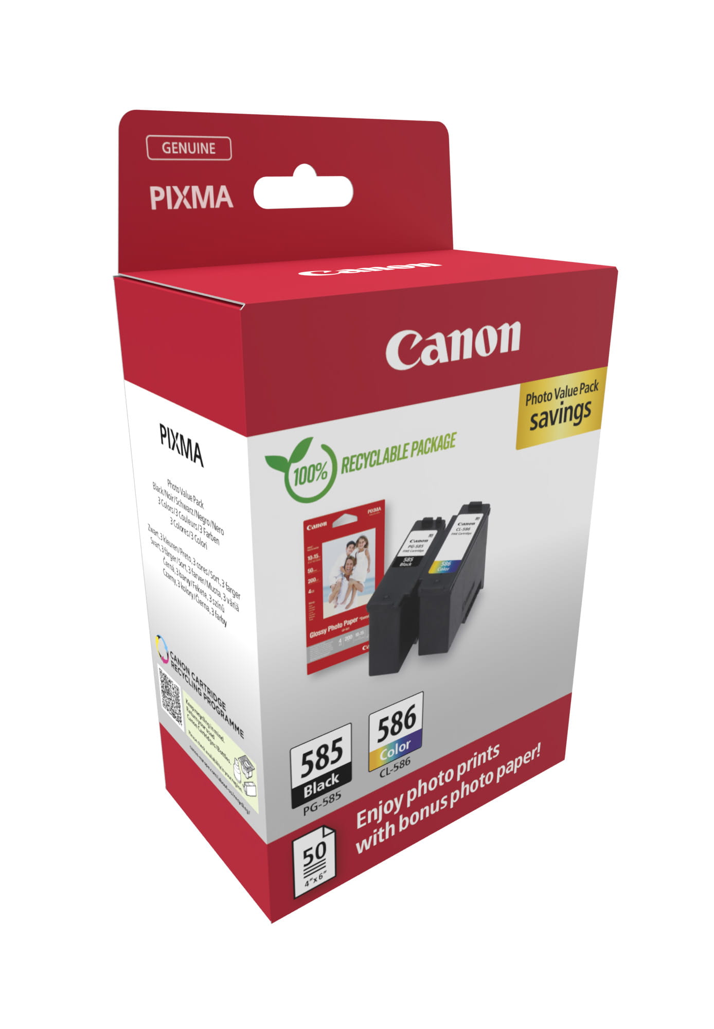Canon PG-585/CL-586 Photo Value Pack - 2er-Pack - Schwarz, Farbe (Cyan, Magenta, Gelb)