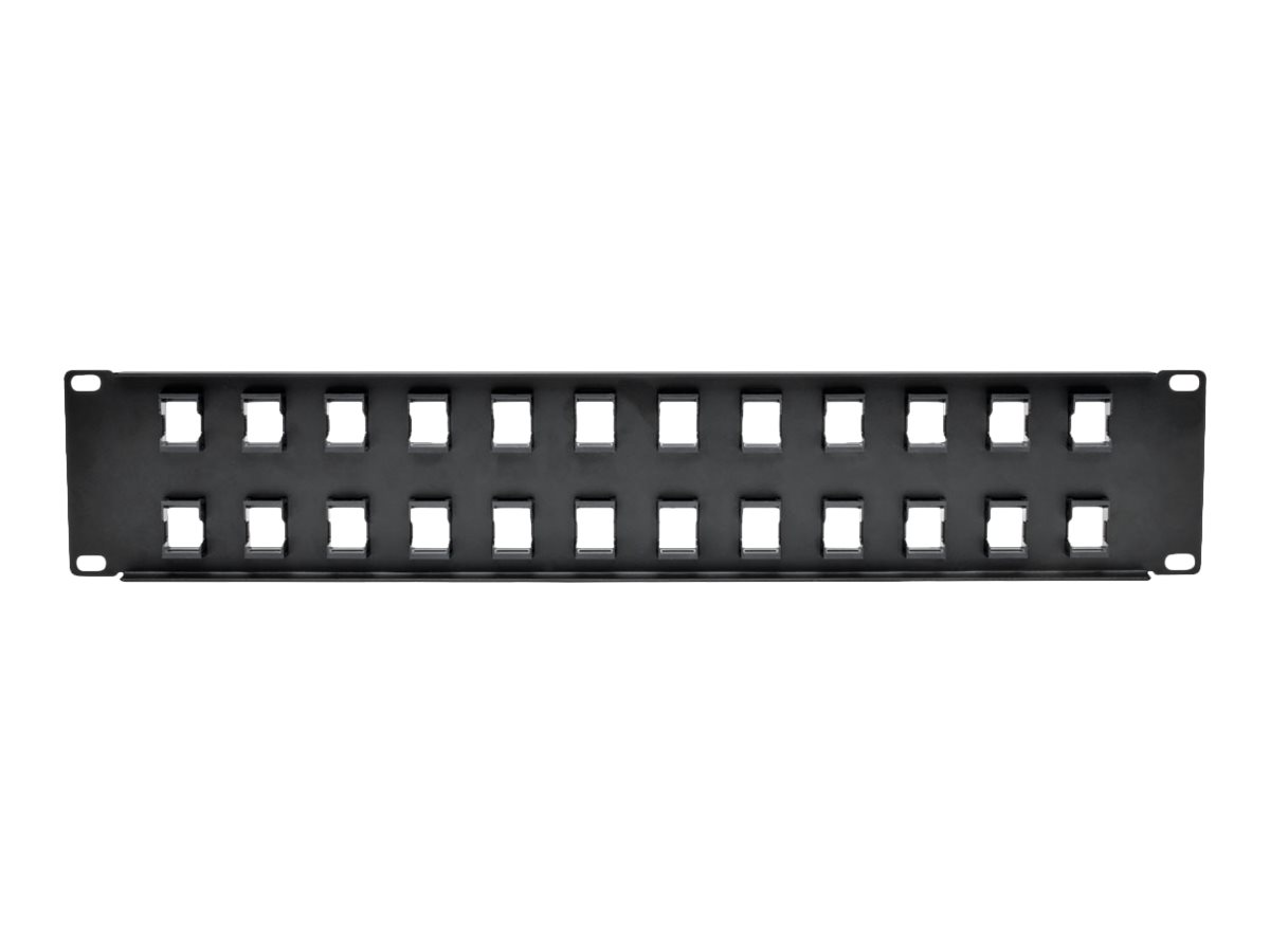 Tripp Eaton Tripp Lite Series 24-Port 2U Rack-Mount Unshielded Blank Keystone/Multimedia Patch Panel, RJ45 Ethernet, USB, HDMI, Cat5e/6 - Patch Panel - Schwarz - 2U - 48.3 cm (19")