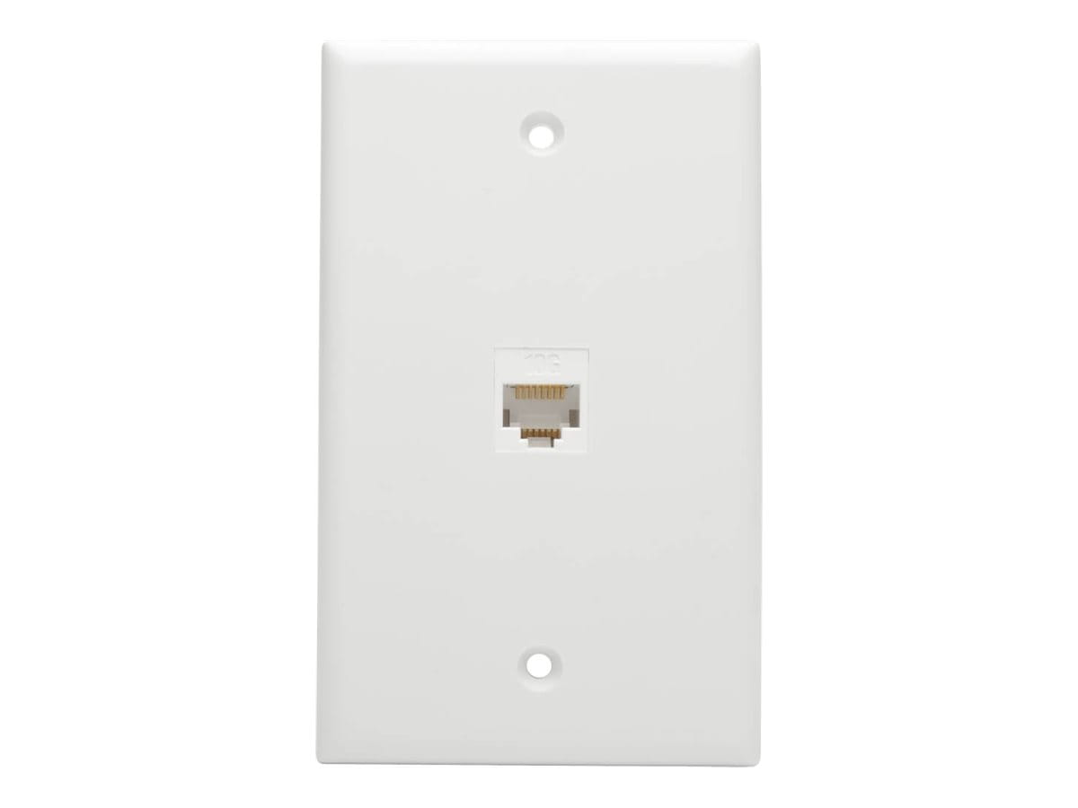 Tripp Eaton Tripp Lite Series Cat6a Straight-Through Modular In-Line Snap-In Coupler w/90-Degree Down-Angled Port, White (RJ45 F/F)
