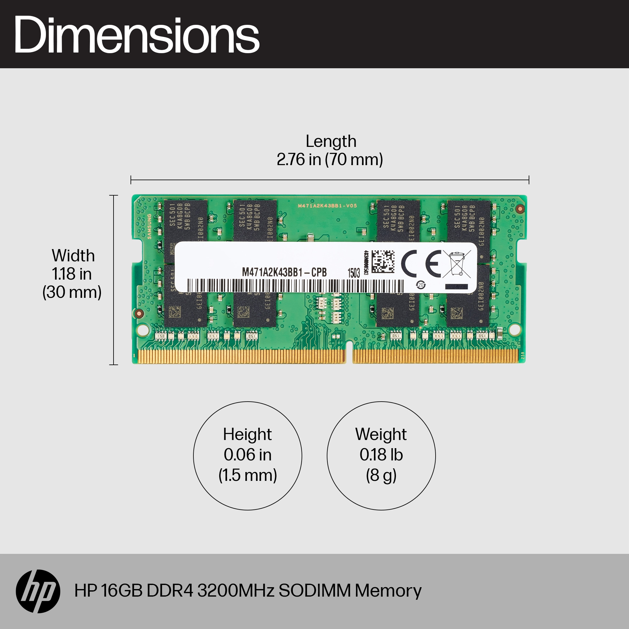 HP  DDR4 - Modul - 8 GB - SO DIMM 260-PIN