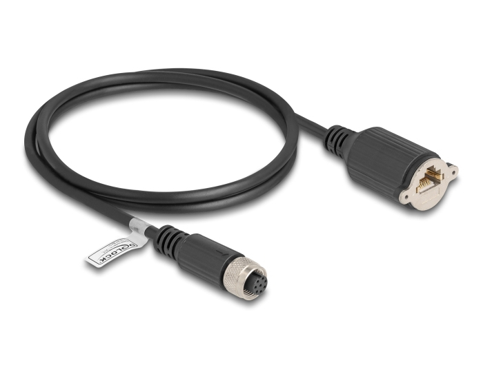 Delock Netzwerkkabel - 8-polig M12 (W) zu RJ-45 (W)
