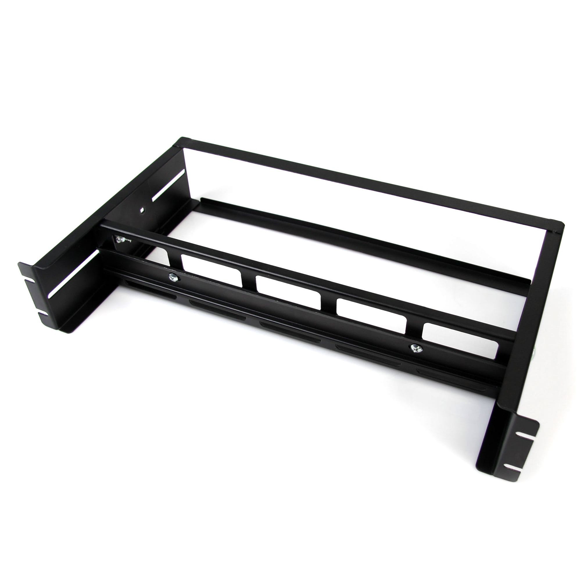 StarTech.com 19" DIN Rail Rackmount Kit einstellbar mit Hutschiene/Mini/ G-Schiene - Rack-Schienen-Kit - Schwarz - 2U - 48.3 cm (19")