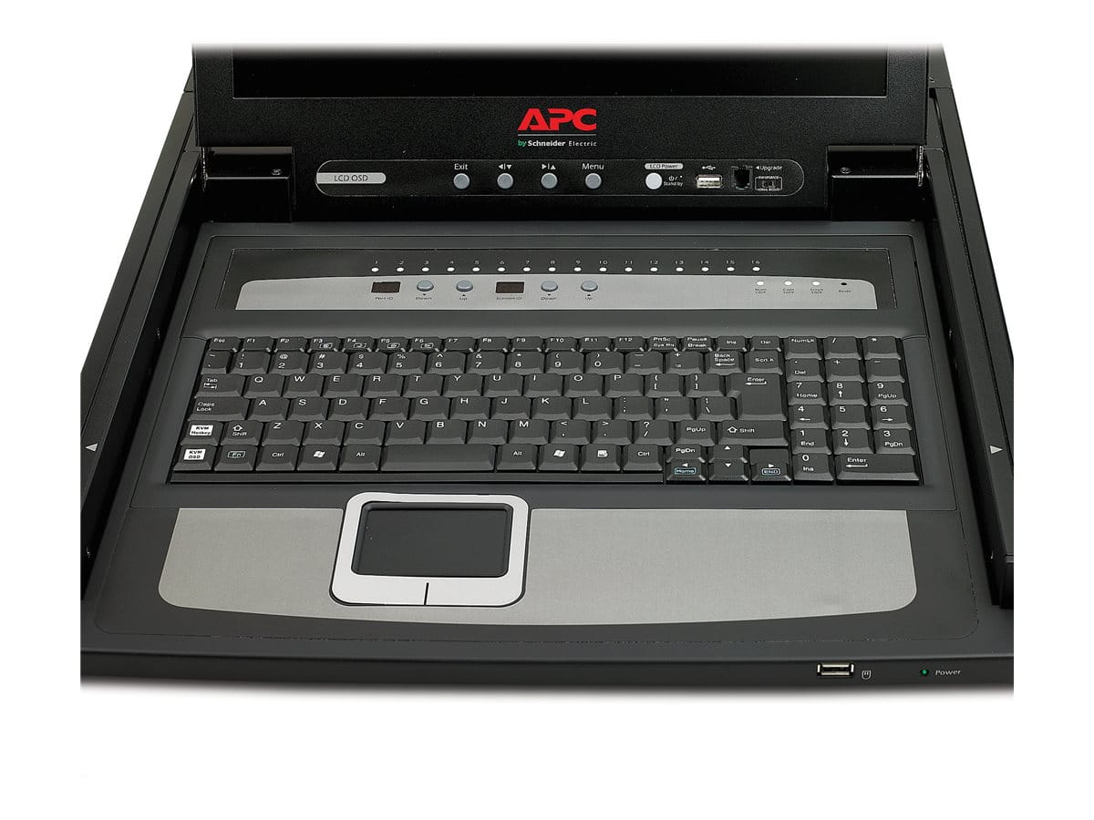 APC LCD Console - KVM-Konsole mit KVM-Switch - 16 Anschlüsse - PS/2 - 43.2 cm (17")