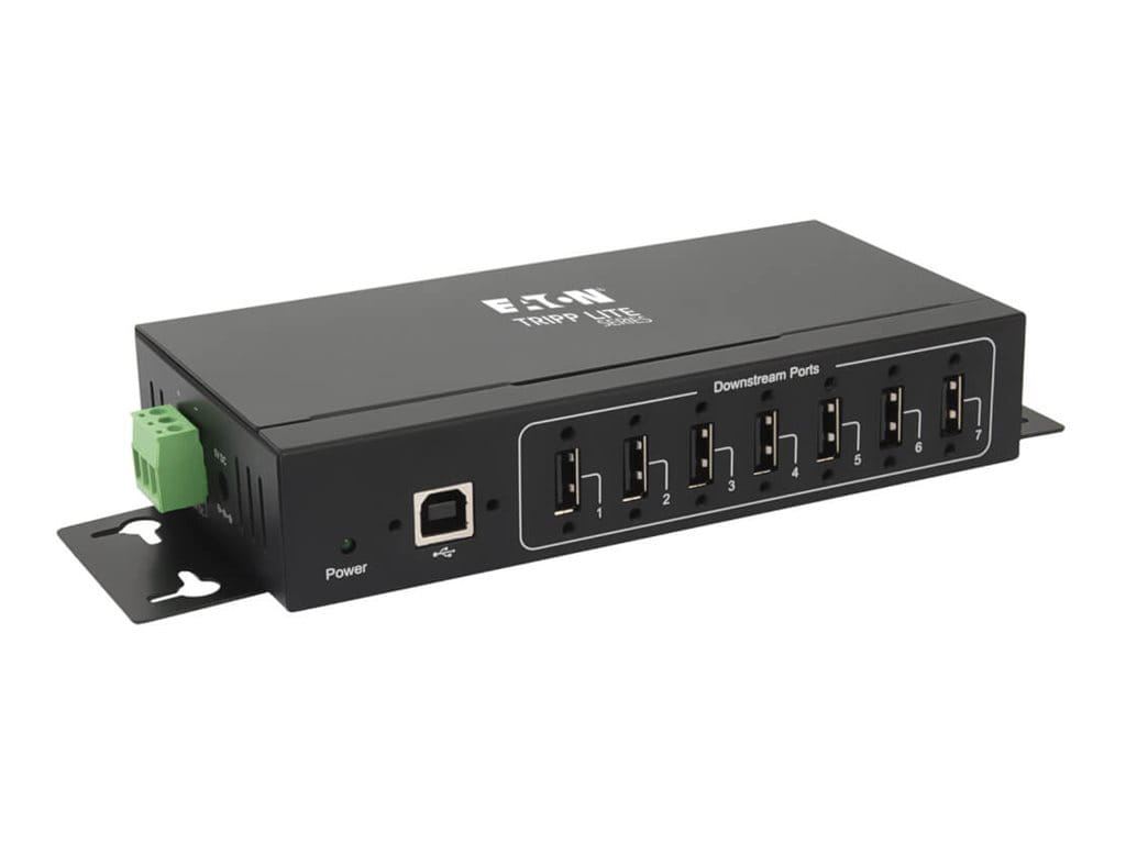 Tripp Eaton Tripp Lite series USB 2.0 Hub Industrial 7-Port 15kV ESD Immunity Metal Wall/DIN Mountable