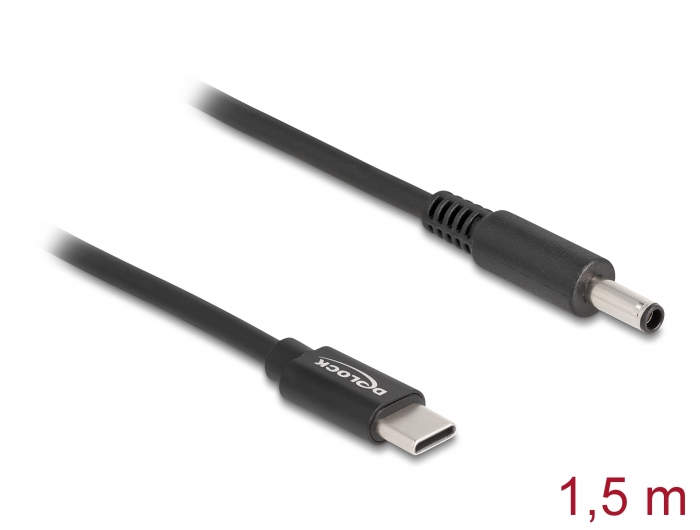 Delock Stromkabel - 24 pin USB-C (M) zu Gleichstromstecker 4,5 x 3,0 mm (M)