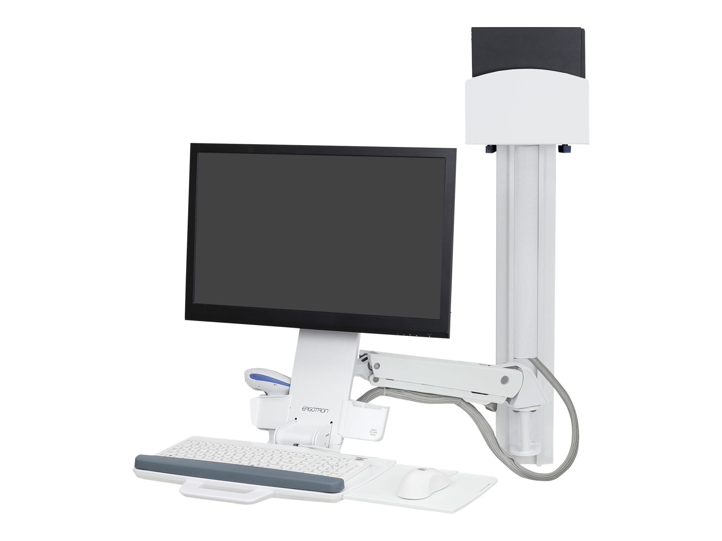 Ergotron Sit-Stand Combo System Mit CPU-Halter klein - Befestigungskit (Tastatur-Tablett, CPU Wandhalterung, einstellbarer Monitorarm)