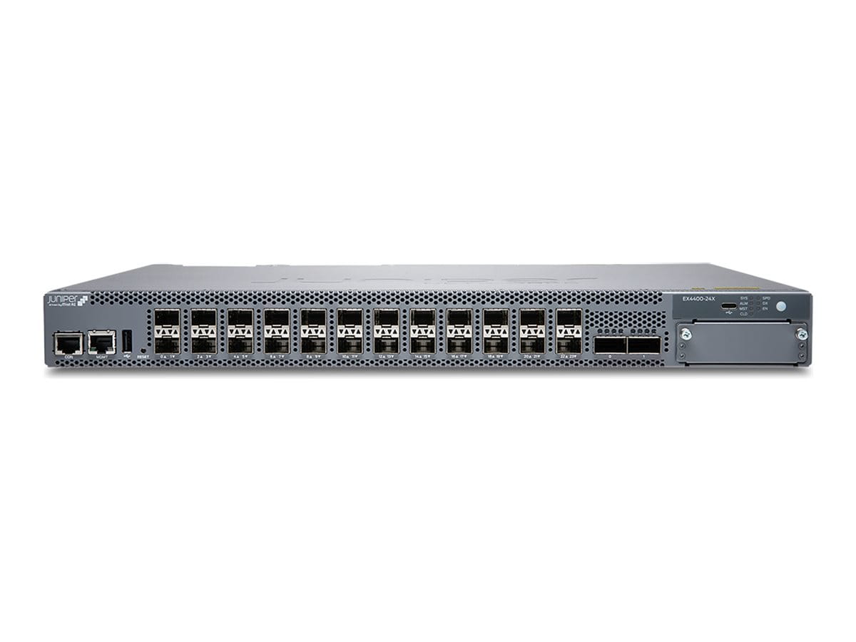 Juniper EX Series EX4100-24T-DC - Switch - L3 - managed - 24 x 10/100/1000Base-T + 4 x 10 Gigabit (Uplink)