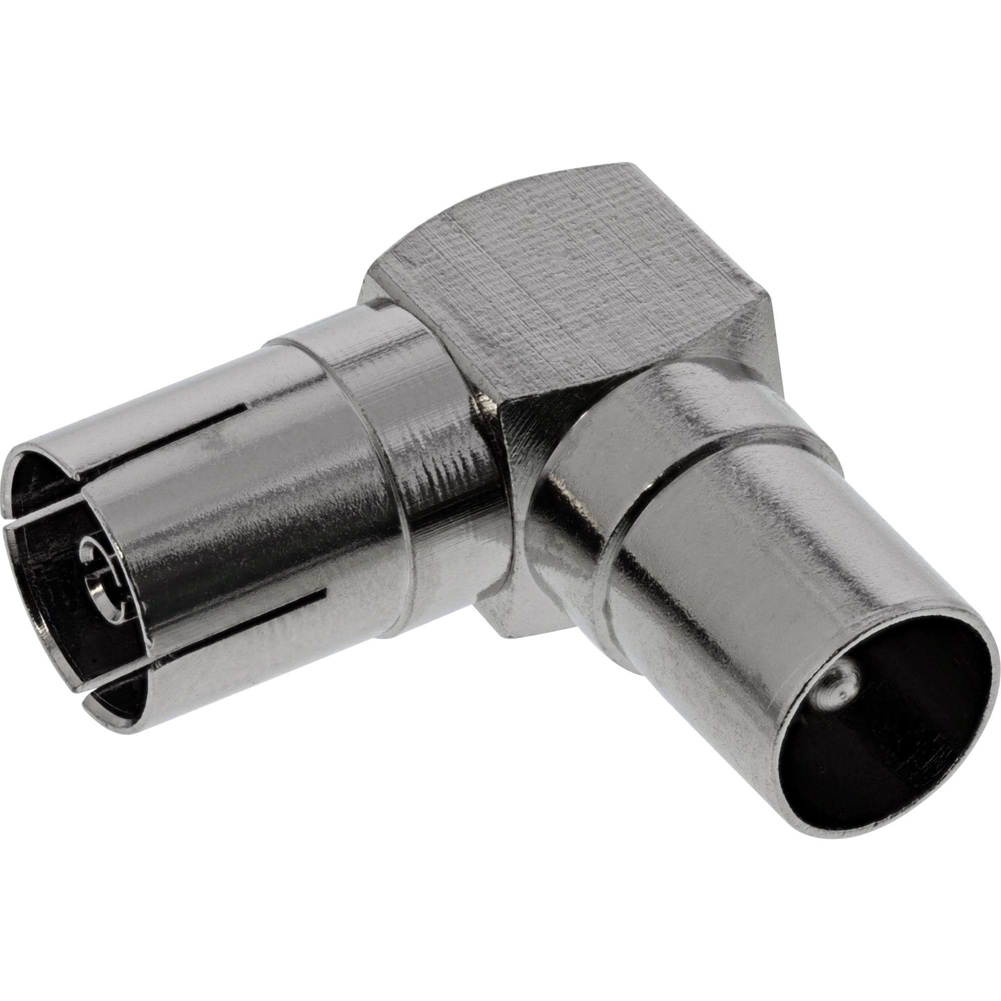 InLine Antenne Koaxial Verbinder Stecker / Buchse - 90° gewinkelt - Metall