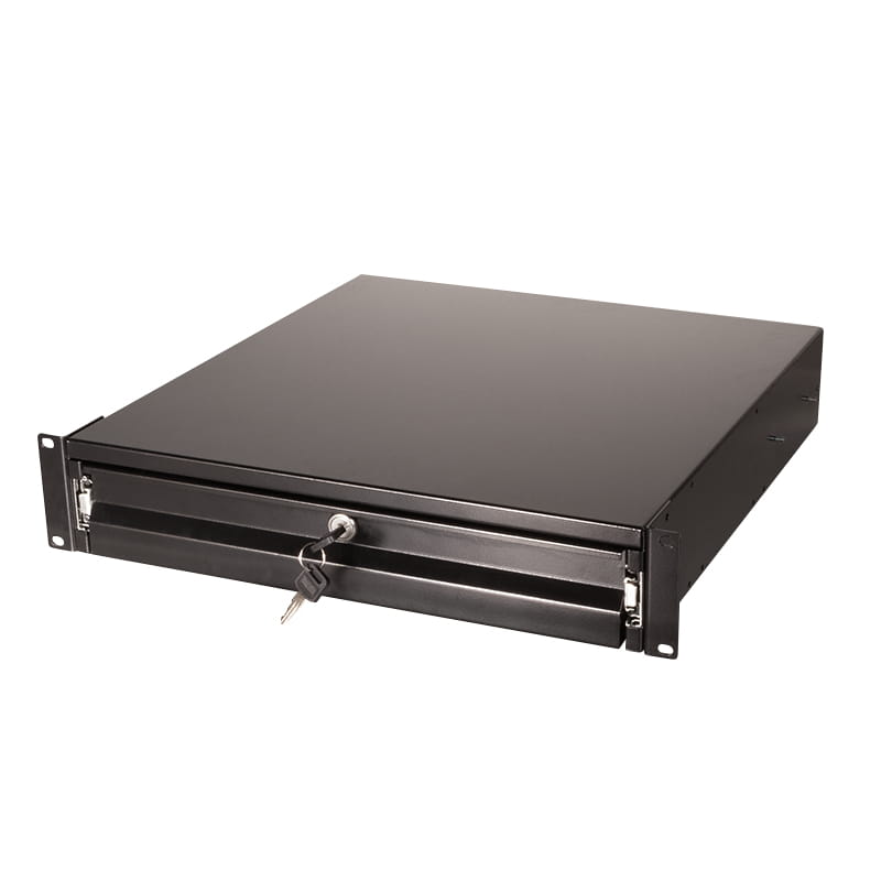 LogiLink Rack Storage Drawer - Schwarz, RAL 9004 - 2U - 48.3 cm (19")