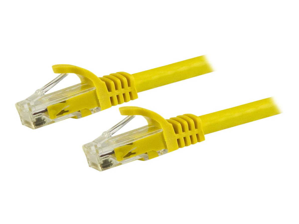 StarTech.com 15m CAT6 Ethernet Cable, 10 Gigabit Snagless RJ45 650MHz 100W PoE Patch Cord, CAT 6 10GbE UTP Network Cable w/Strain Relief, Yellow, Wiring is UL Certified/TIA - Category 6 - 24AWG (N6PATC15MYL)