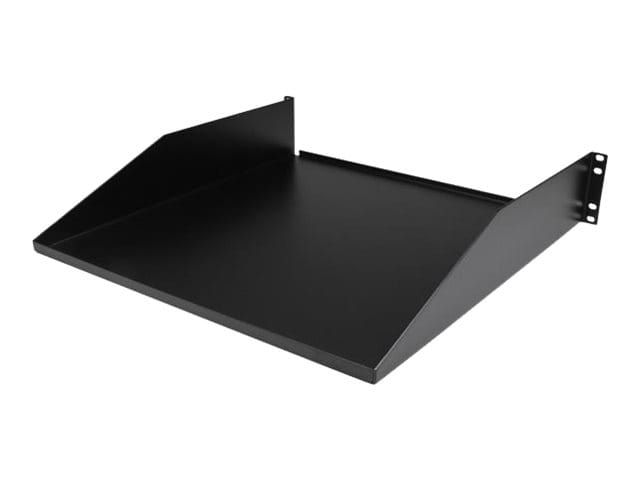 StarTech.com 2 HE 19 Fest montierbarer Schwerlast Fachboden für Server Rack/ Schrank bis 56 Kg - Fachboden für Serverschrank 45cm Tief - Rack - Regal - Schwarz - 2U - 48.3 cm (19")