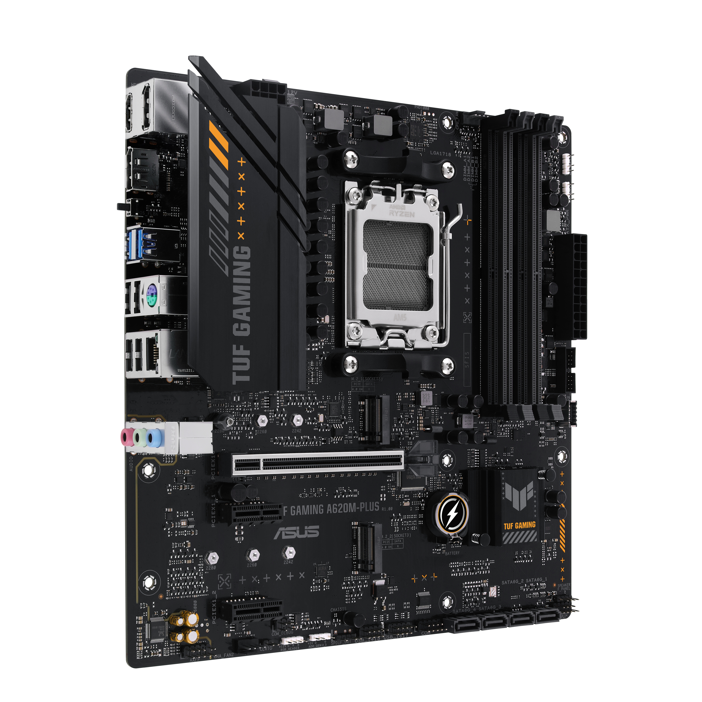 ASUS TUF GAMING A620M-PLUS - Motherboard - micro ATX - Socket AM5 - AMD A620 Chipsatz - USB 3.1 Gen 1, USB-C 3.2 Gen 1 - 2.5 Gigabit LAN - Onboard-Grafik (CPU erforderlich)