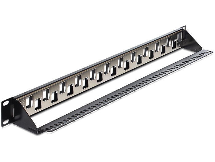 Delock Patch Panel - Schwarz - 1U - 48.3 cm (19")
