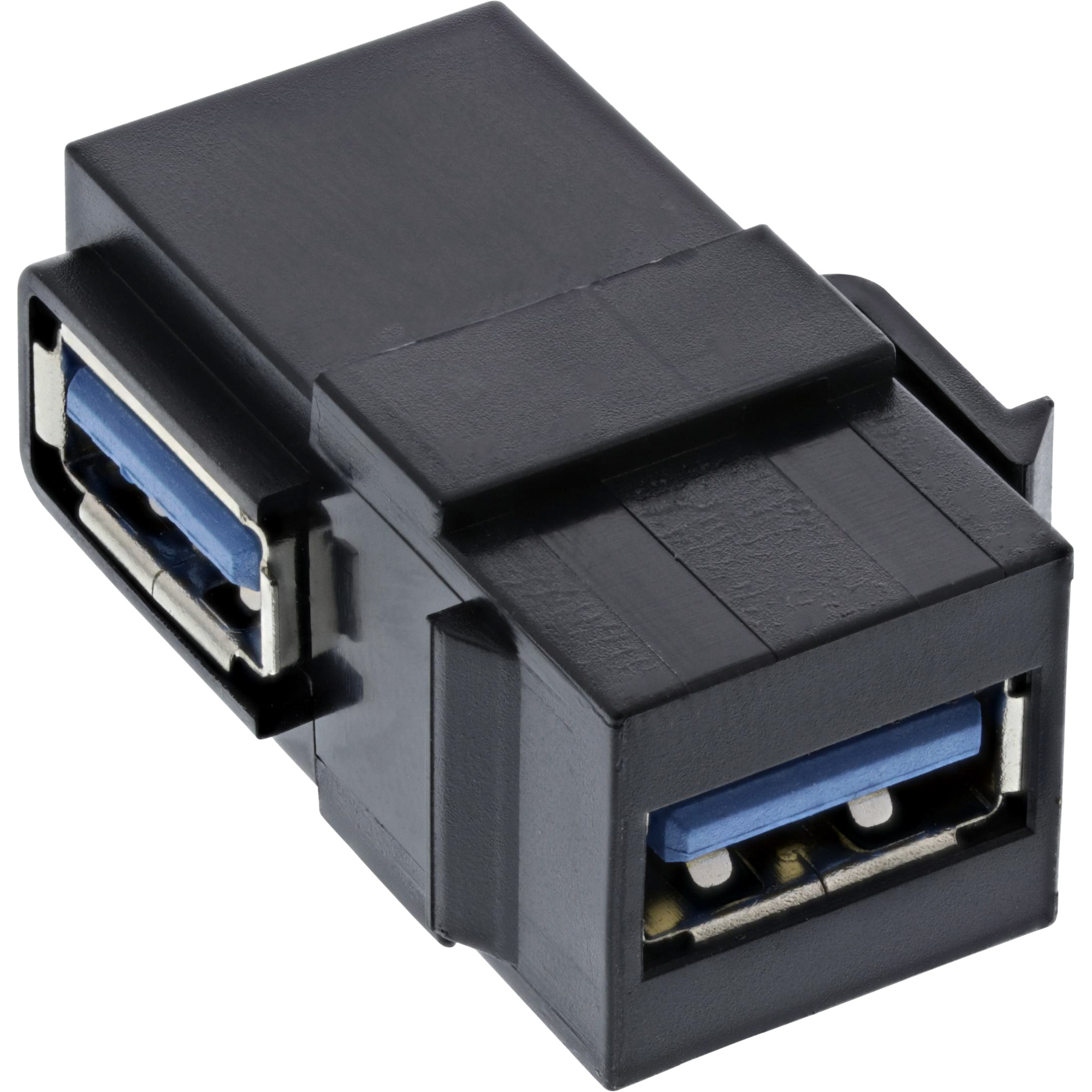 InLine USB 3.1 Keystone Einsatz - USB-A Buchse / Buchse - gewinkelt - schwarz