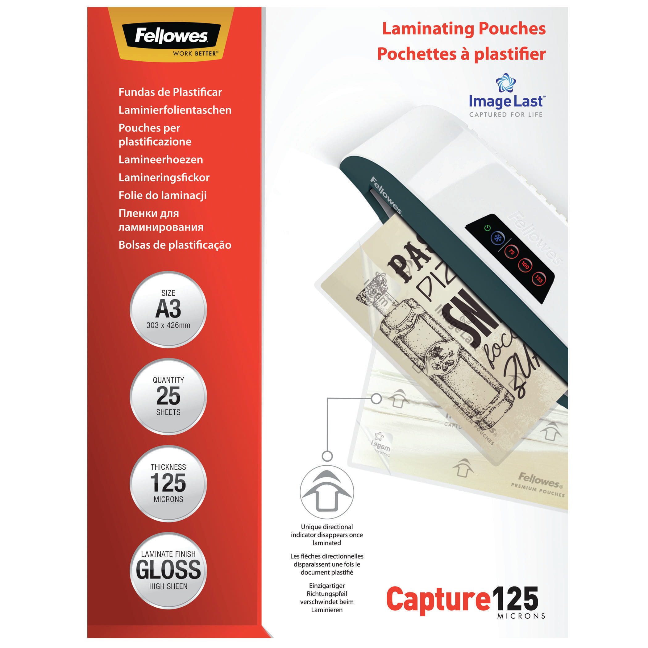 Fellowes ImageLast - 125 Mikron - 25er-Pack - glänzend - glänzend - A3 (297 x 420 mm)