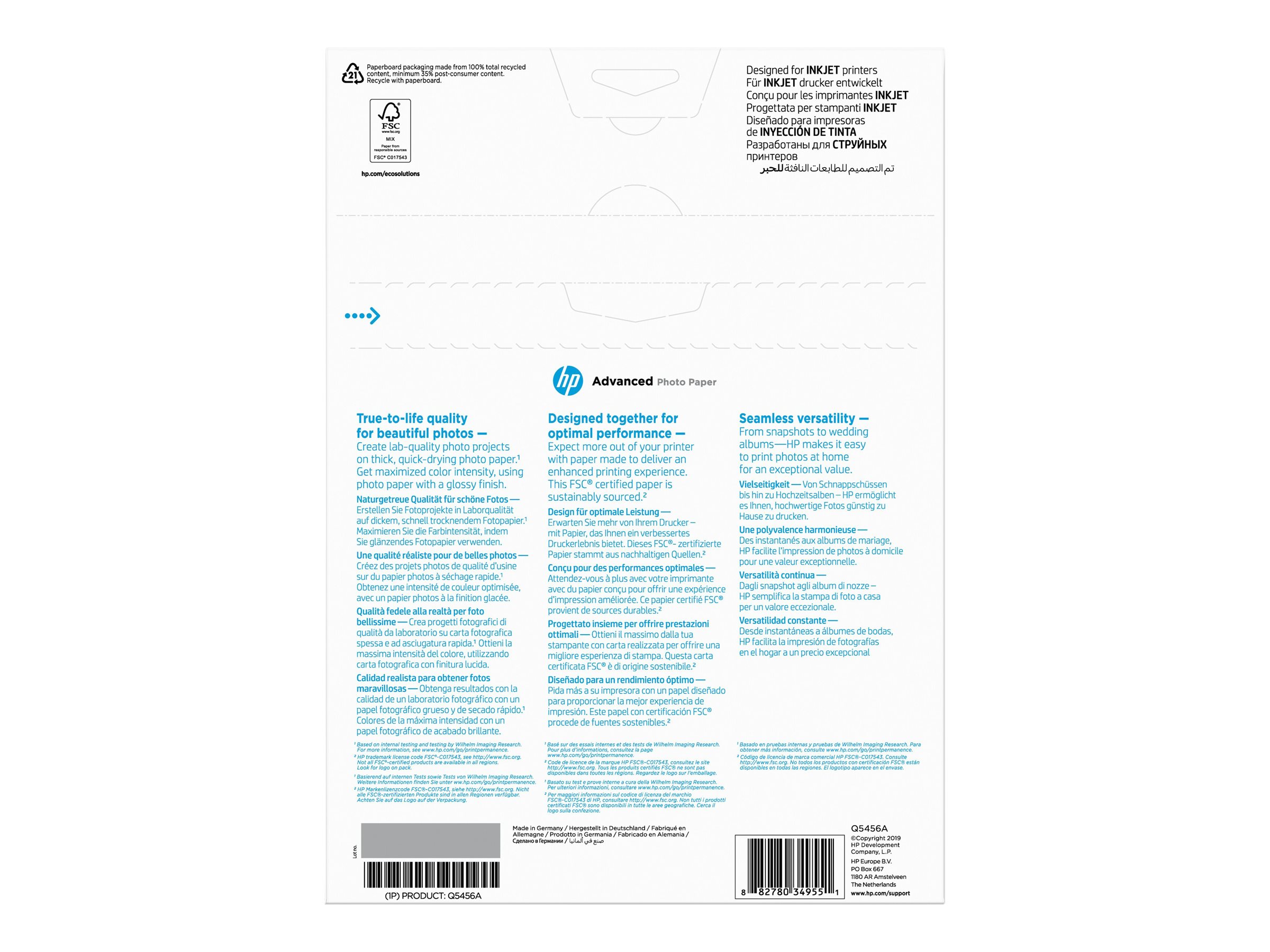 HP Advanced Glossy Photo Paper - Glänzend - A4 (210 x 297 mm)