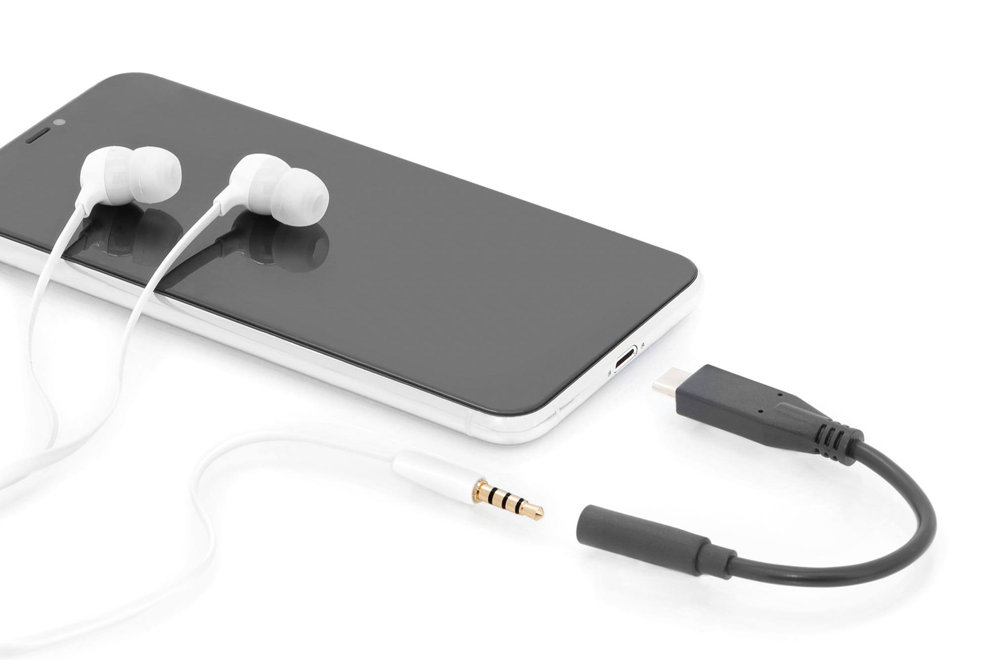 DIGITUS USB-C Audio Adapter / Konverter, USB-C/Stecker - 3.5mm Klinke/Buchse
