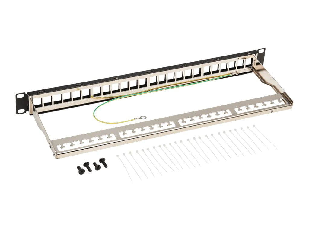 Tripp Eaton Tripp Lite Series 24-Port 1U Rack-Mount Shielded Blank Keystone/Multimedia Patch Panel, RJ45 Ethernet, USB, HDMI, Cat5e/6 - Patch Panel - Schwarz - 1U - 48.3 cm (19")