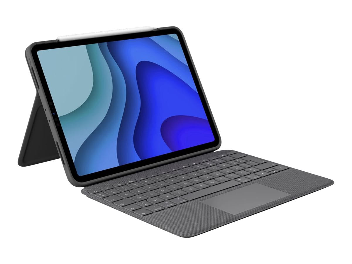 Logitech Folio Touch - Tastatur und Foliohülle - mit Trackpad - hinterleuchtet - Apple Smart connector - AZERTY - Französisch - Oxford Gray - für Apple 10.9-inch iPad Air (4. Generation, 5. Generation)